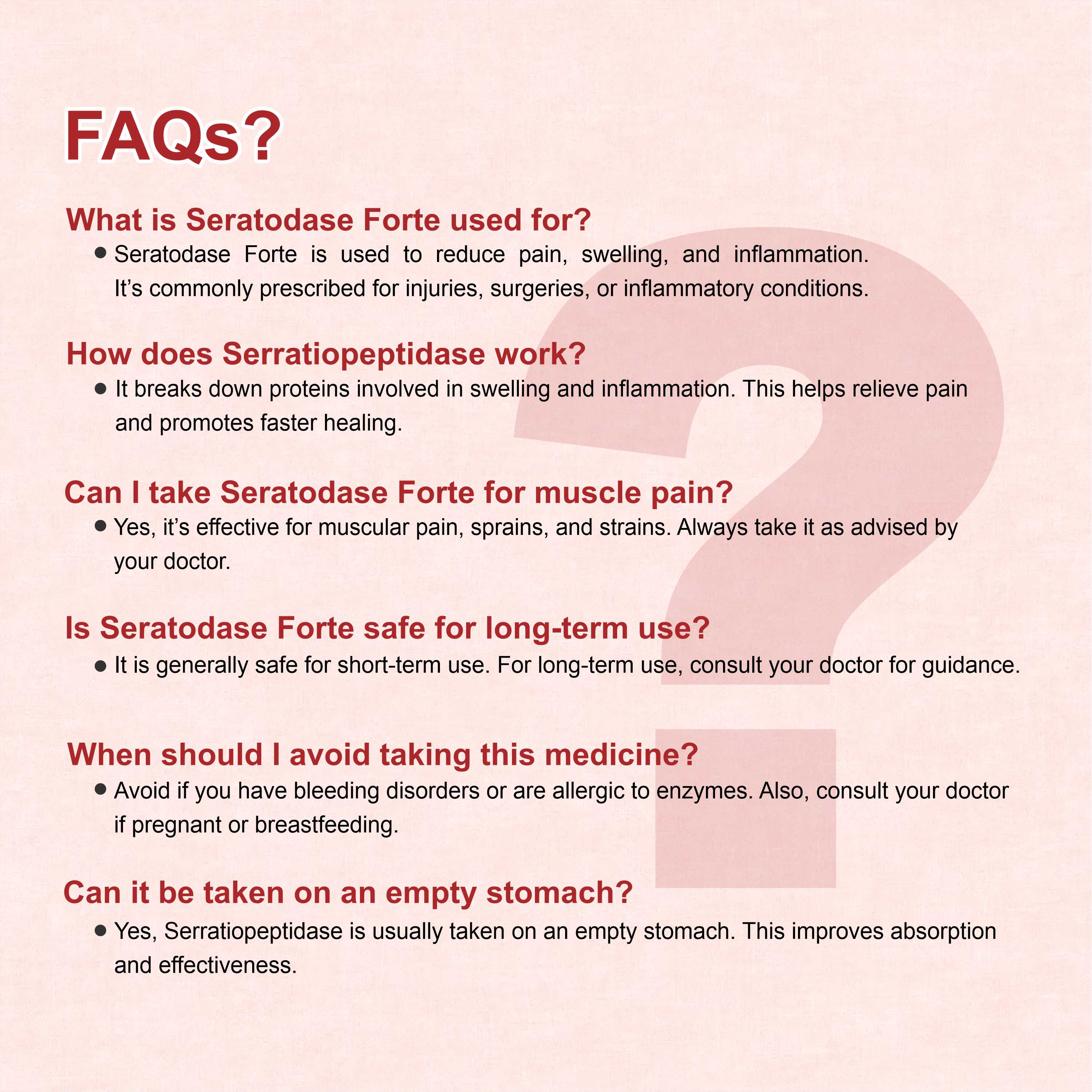 Seratodase Forte Serratiopeptidase Tablet – Post-Surgery Swelling, Scar & Inflammation Relief