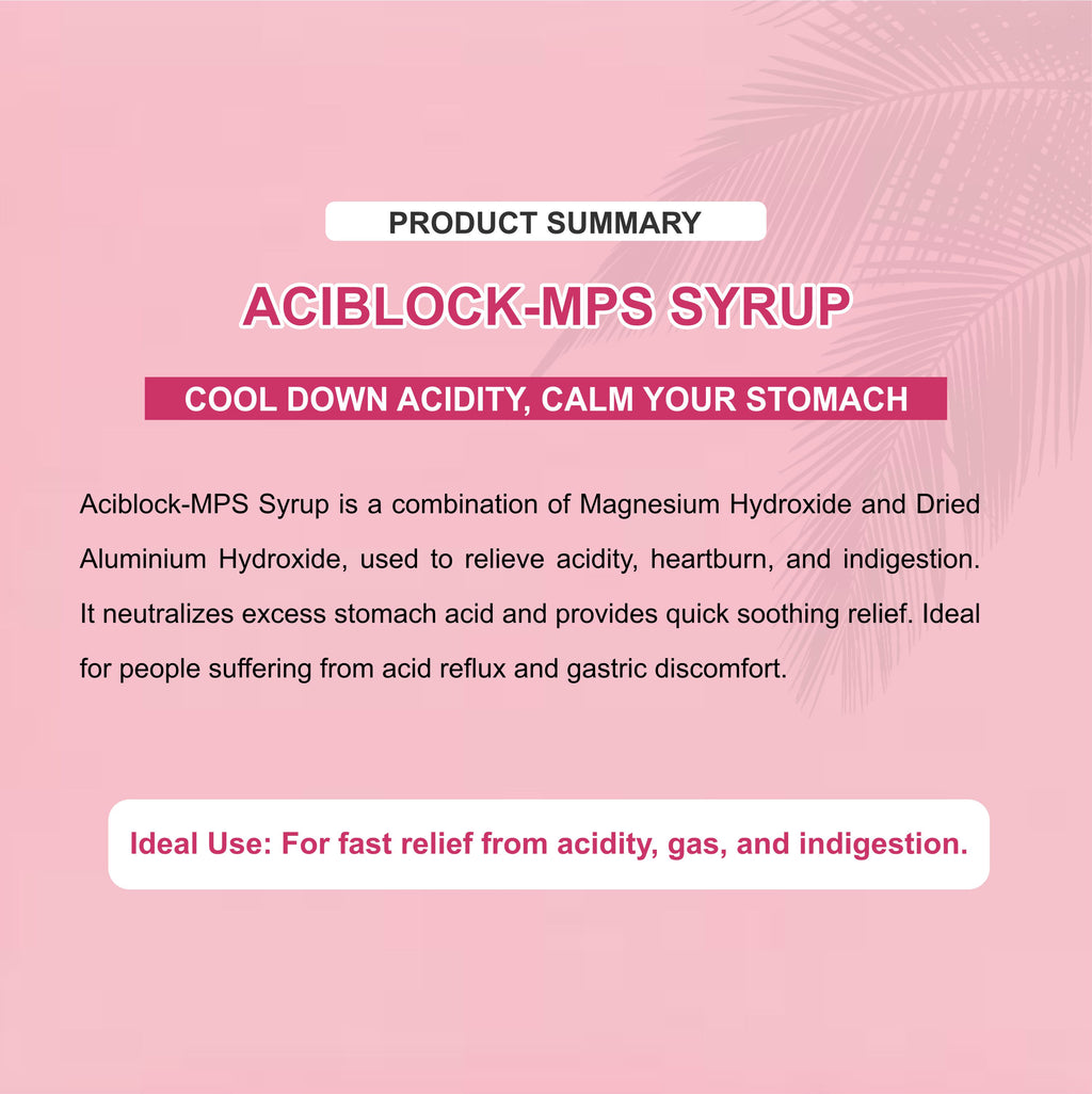 Aciblock MPS Antacid Syrup 170ml – Acidity, Heartburn & Bloating Relief