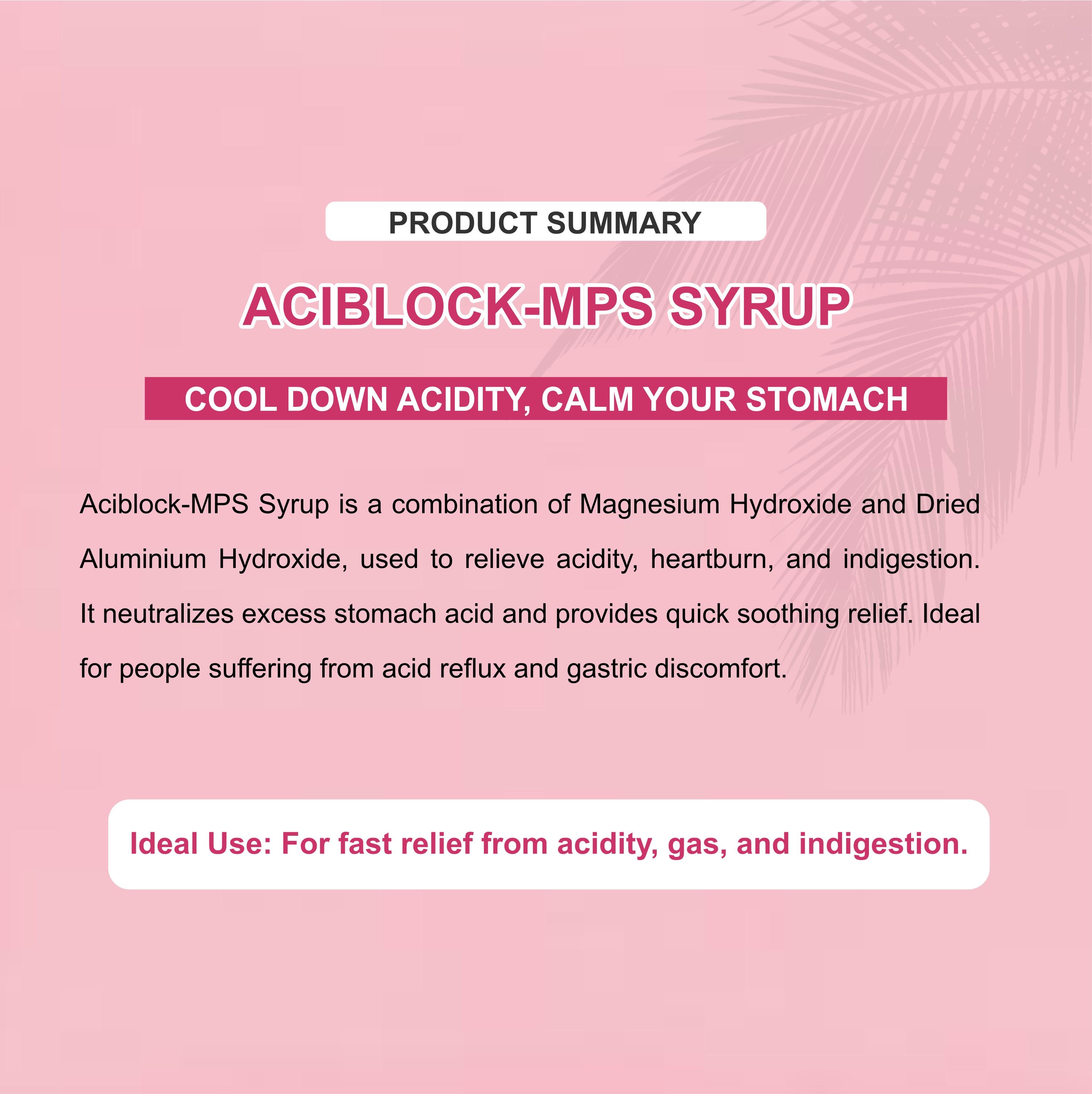 Aciblock MPS Antacid Syrup 170ml – Acidity, Heartburn & Bloating Relief