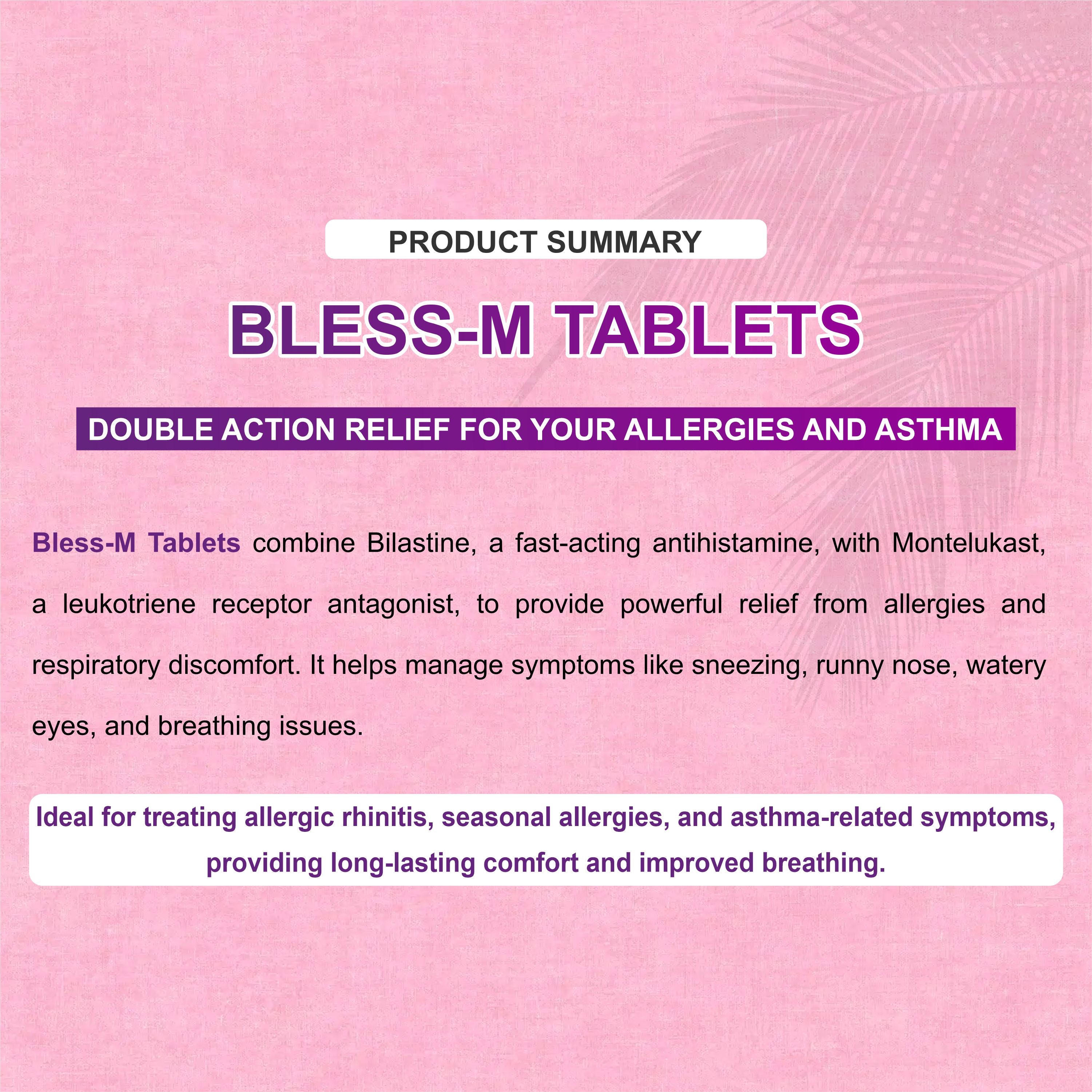 Marc Bless M Tablets – Dual Action Allergy Relief with Bilastine & Montelukast