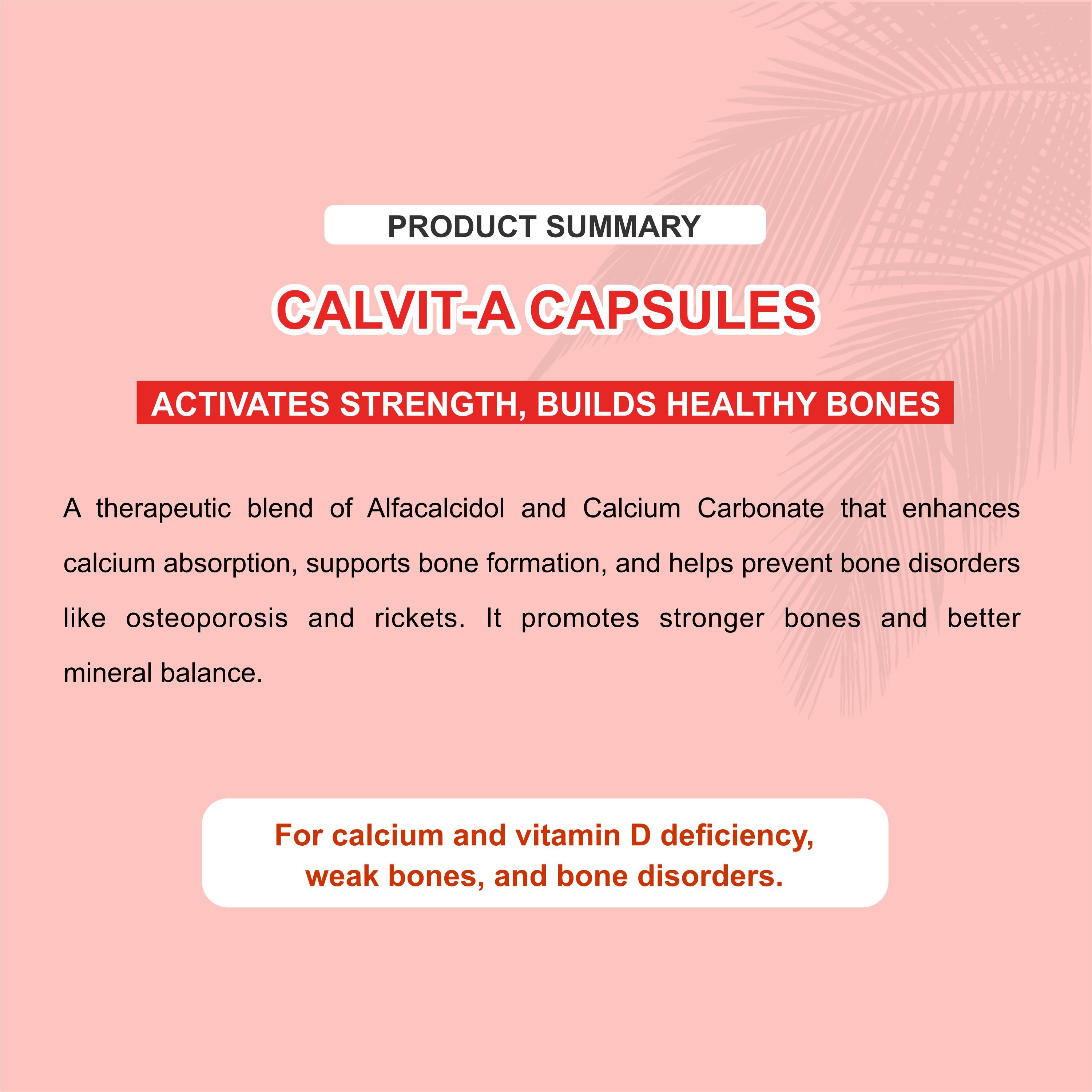 Calvit-A Softgel Capsules – Strong Bones & Optimal Calcium Absorption(1 Box)