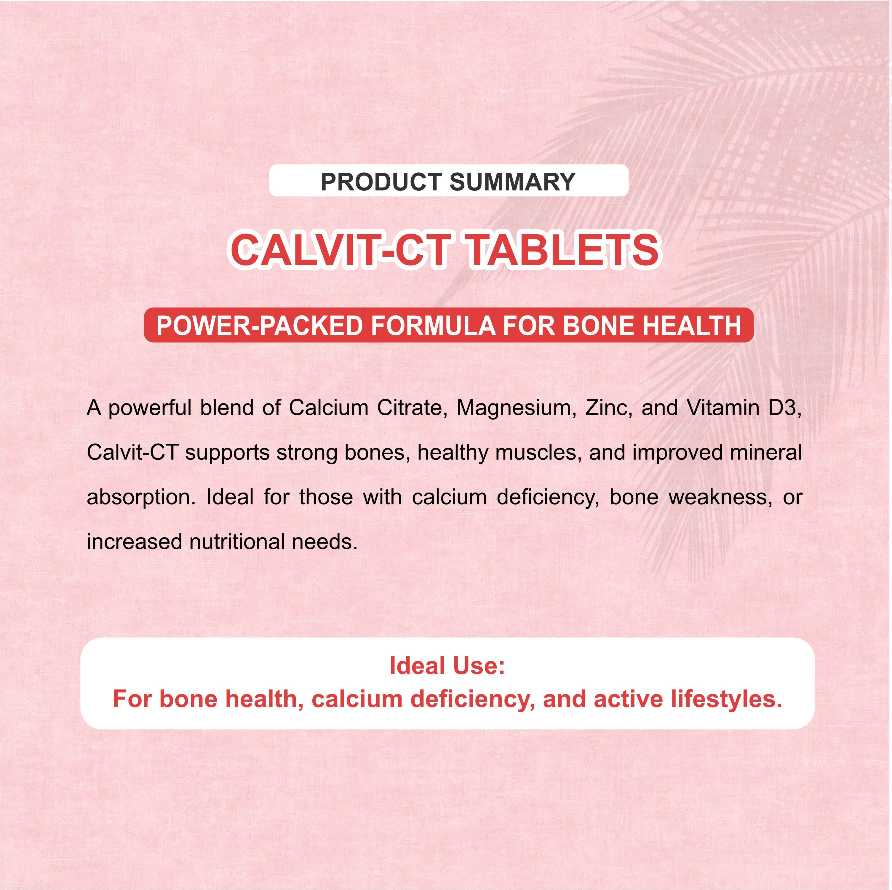 Calvit-CT Tablet – Complete Bone & Joint Health Supplement (Pack of 3 Strip)