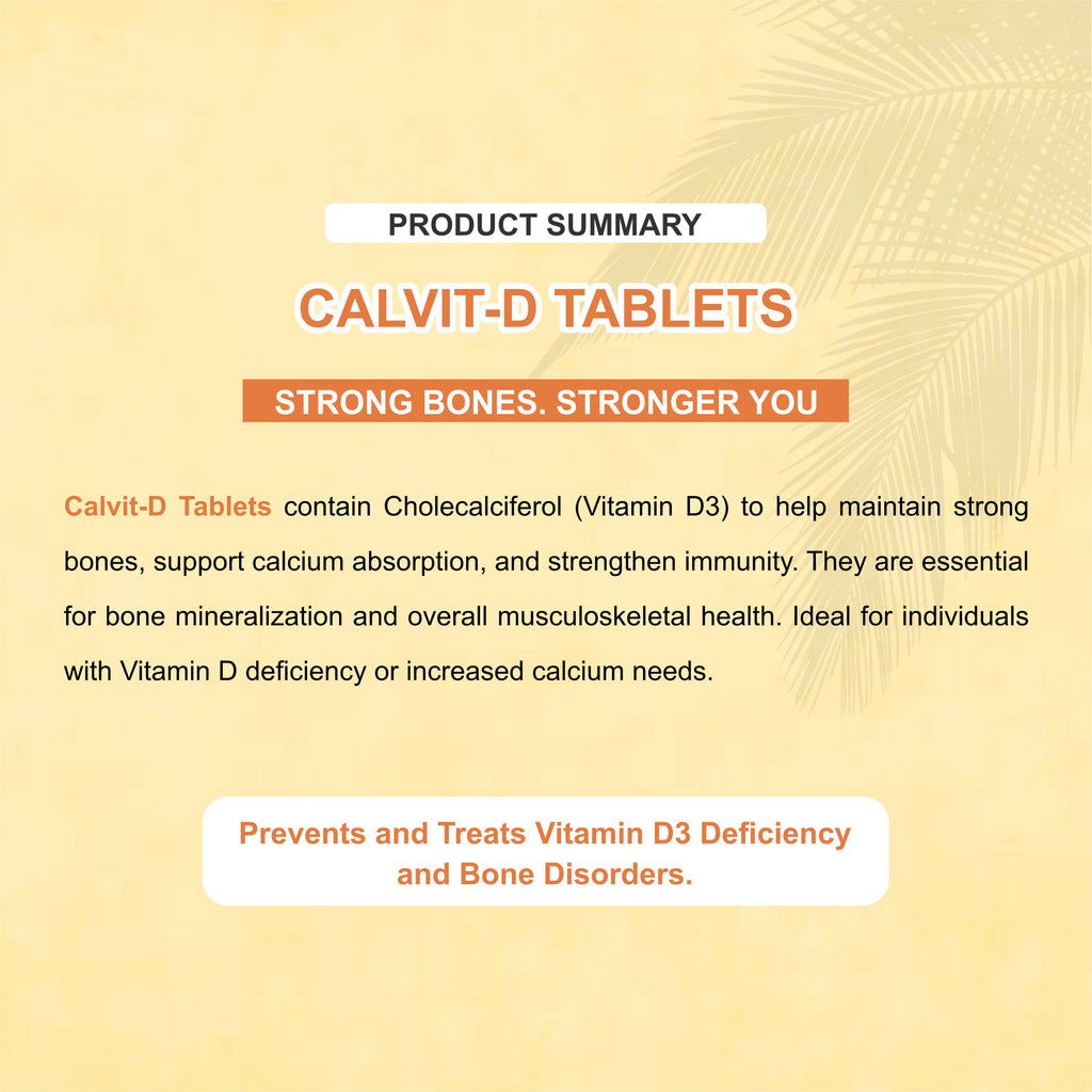 Calvit-D 60000 IU – High-Strength Vitamin D3 Chewable Tablets for Bone & Immunity Support ( Pack of 4)
