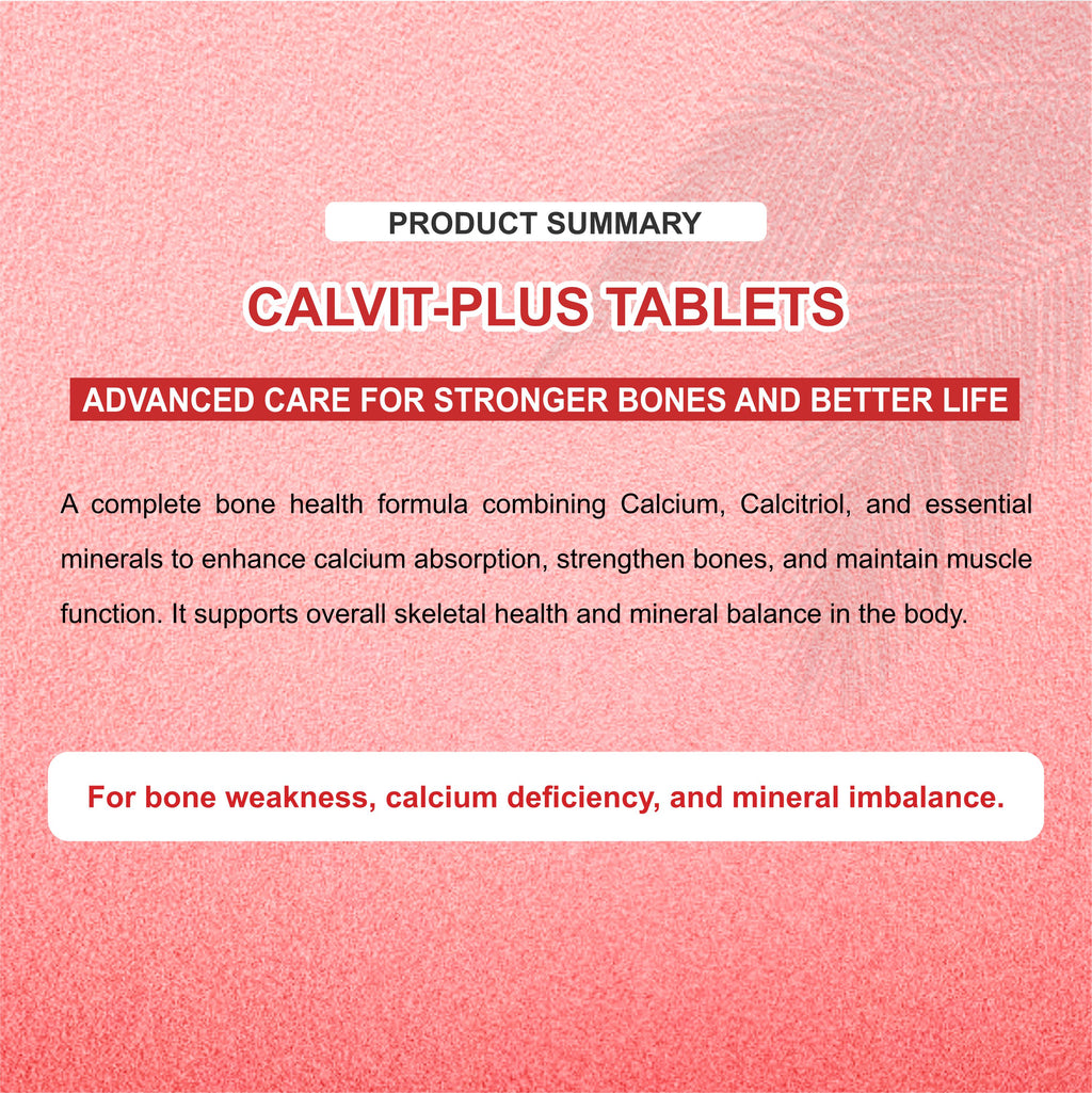 Calvit Plus Tablet – Complete Bone & Immunity Support Formula ( 1Box)