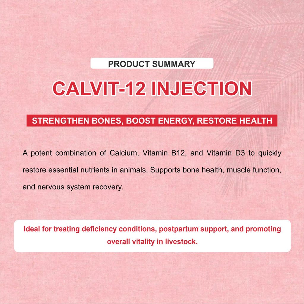 Marc Calvit 12 Injection 30ml – Calcium, Vitamin D3 & B12 Support for Livestock Health (Pack of 3)