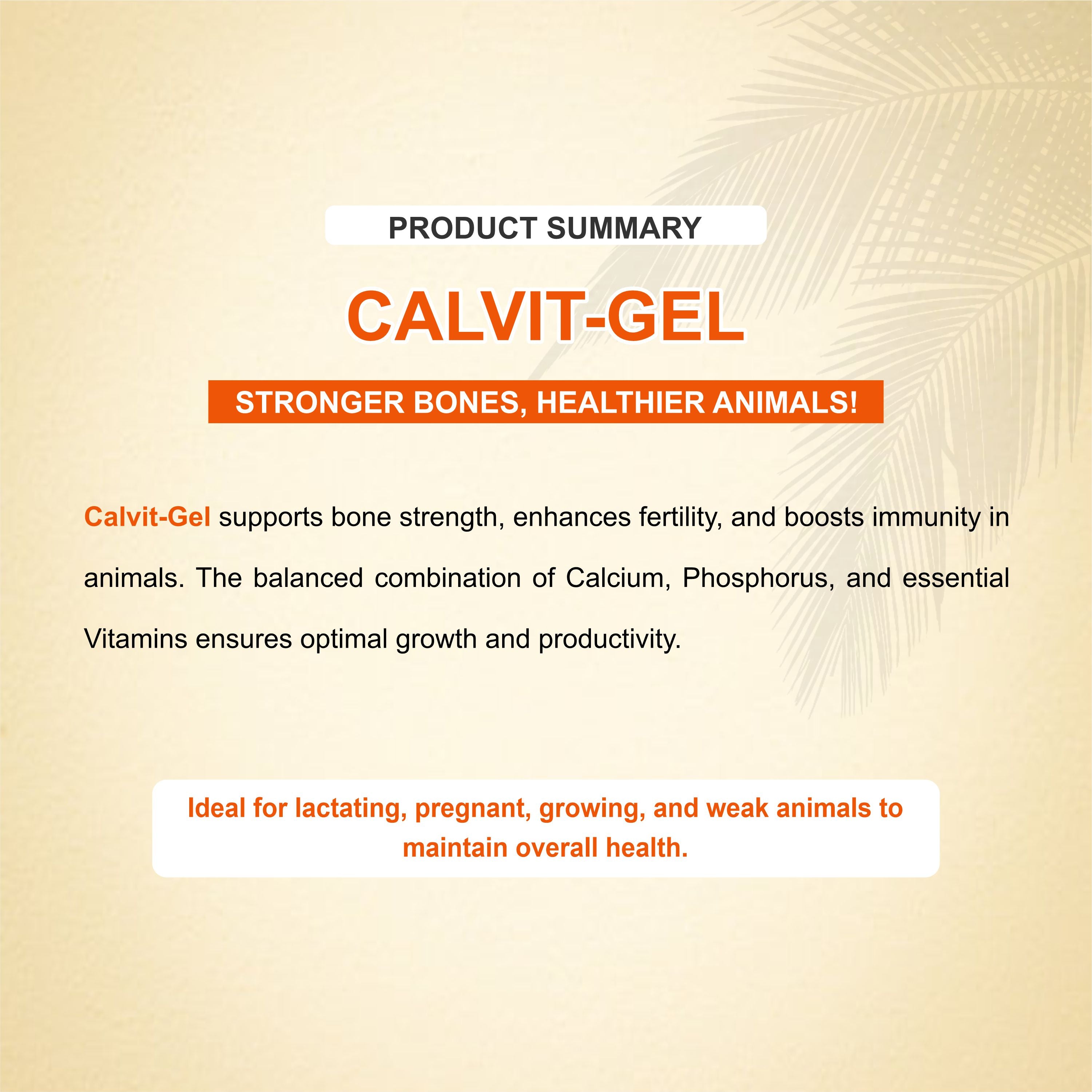 Calvit Gel 300ml – High-Quality Oral Calcium & Vitamin Supplement for Livestock