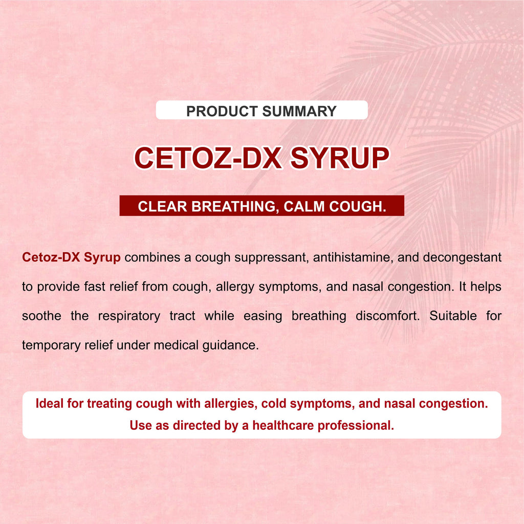 Marc Cetoz DX Syrup – Triple-Action Relief for Dry Cough, Cold & Nasal Congestion