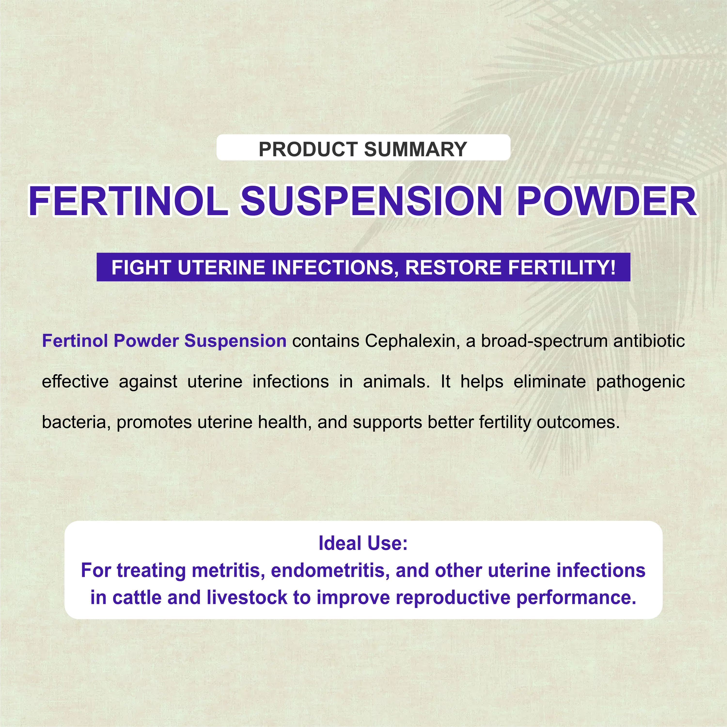 Fertinol I.U – Advanced Antibiotic for Livestock Reproductive Health (Pack of 2)