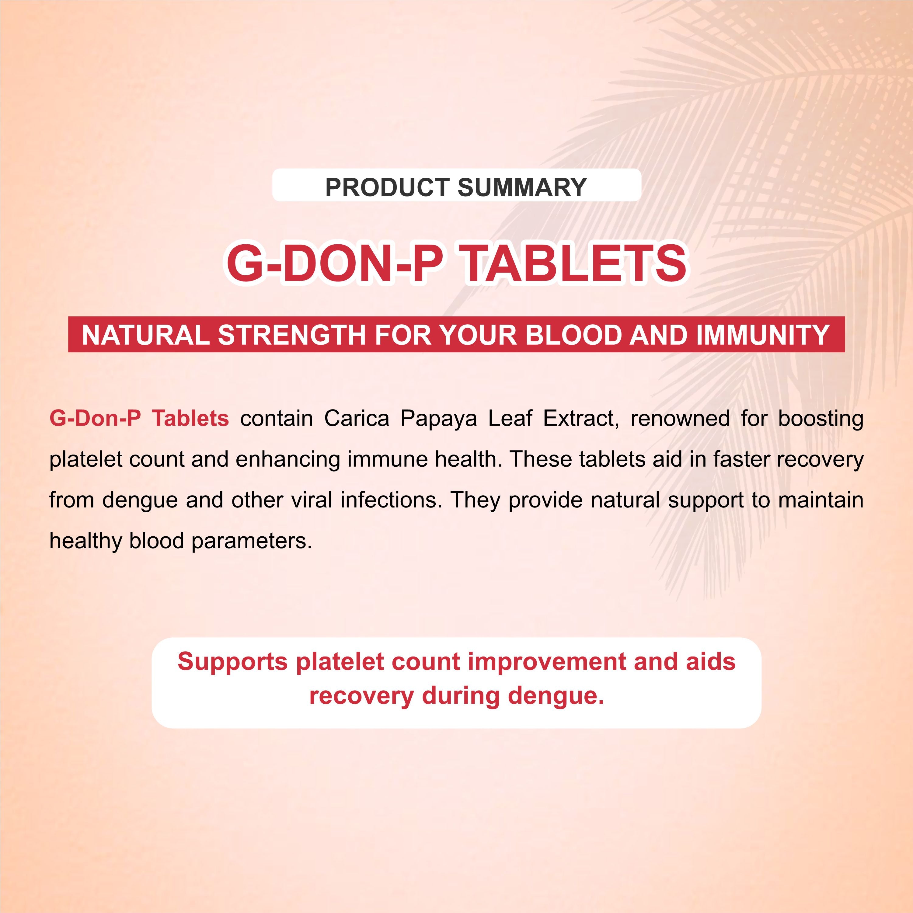 Marc G Don P Tablets – Natural Platelet Booster & Immunity Support