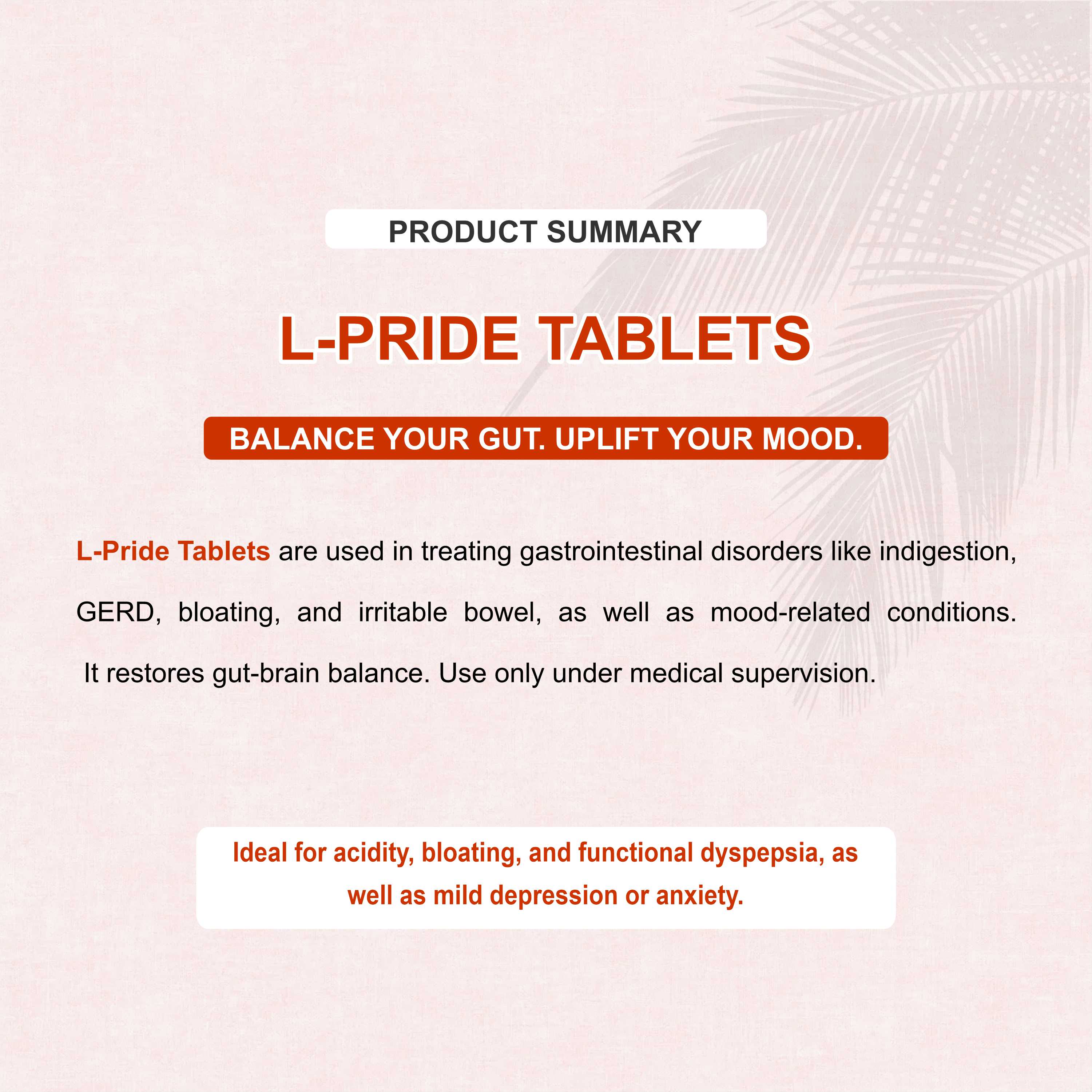 L Pride Tablets – Empowering Digestive & Mental Health (Pack of 3 Strip)