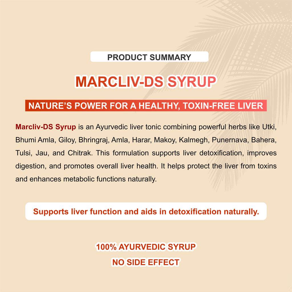 MarcLiv DS Syrup 200ml – Ayurvedic Liver Tonic for Detoxification, Digestion & Healthy Liver Function