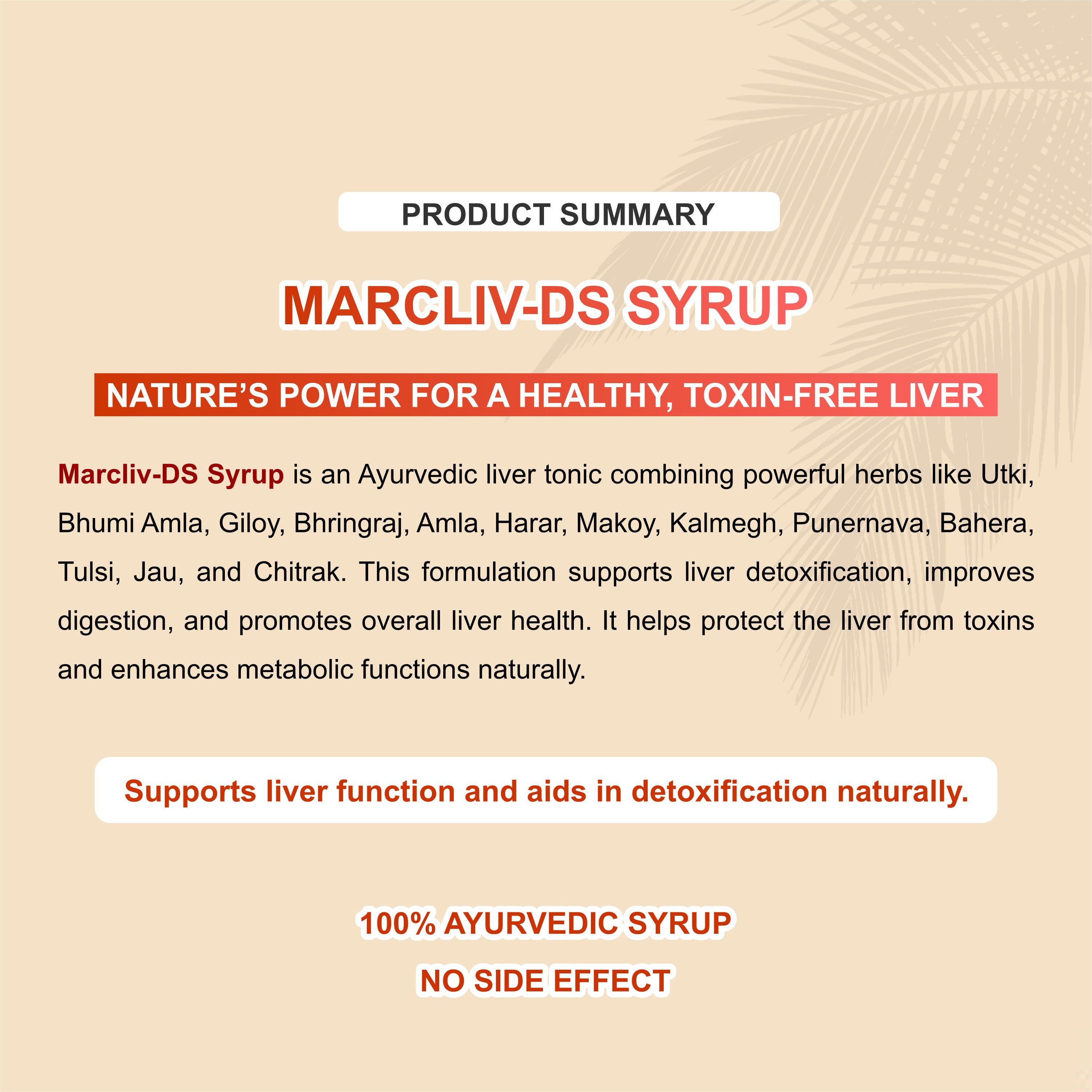 MarcLiv DS Syrup 200ml – Ayurvedic Liver Tonic for Detoxification, Digestion & Healthy Liver Function