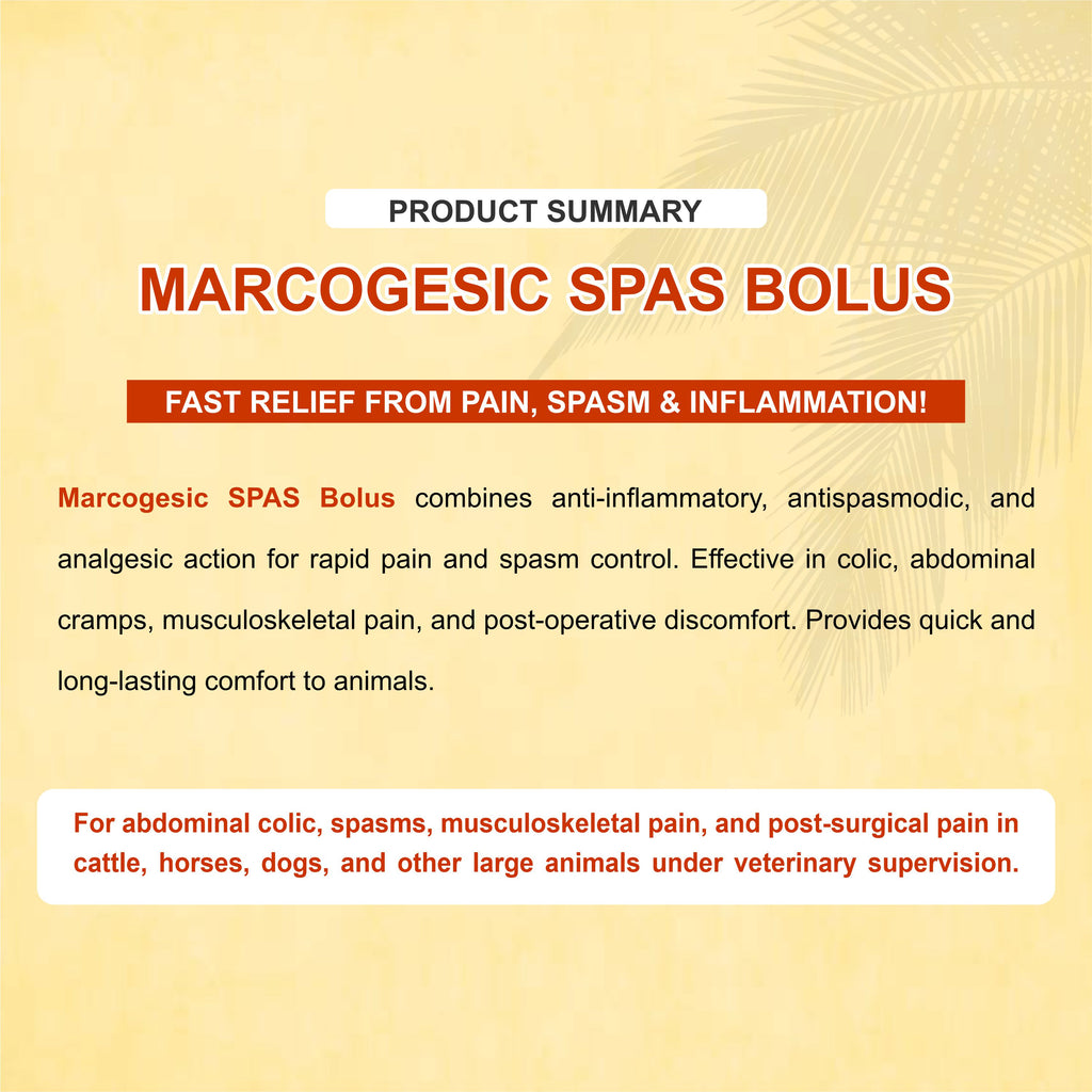 Marcogesic Spas Bolus (5x4) – Advanced Antispasmodic & Analgesic for Livestock