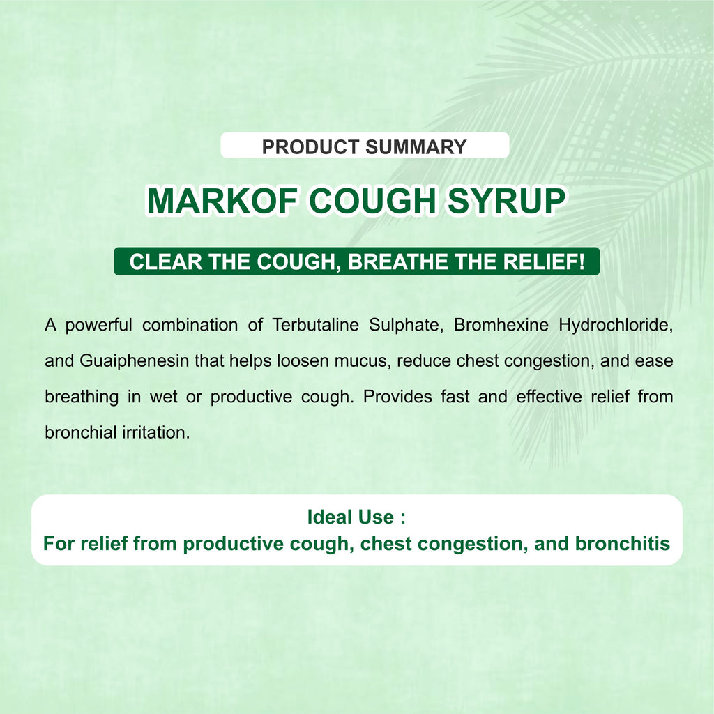Markof Cough & Chest Congestion Syrup 100ml – Mucus, Cold & Respiratory Relief
