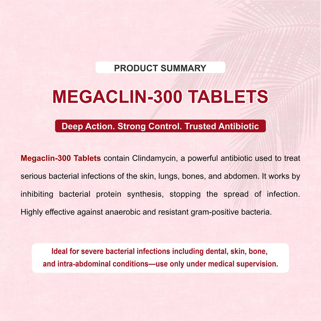 Megaclin 300 Clindamycin Capsule – Lung, Skin & Bacterial Infection Treatment
