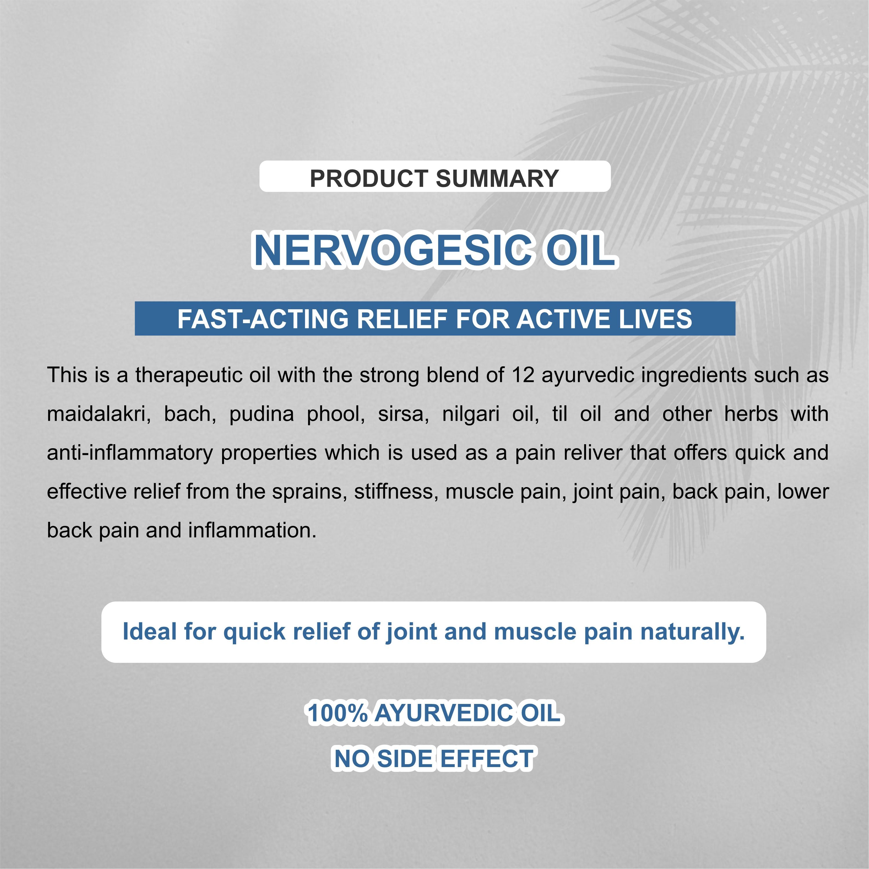 Marc Nervogesic Oil 50ml Pack of 5 – Ayurvedic Pain Relief Oil for Joint Pain, Backache & Muscle Stiffness