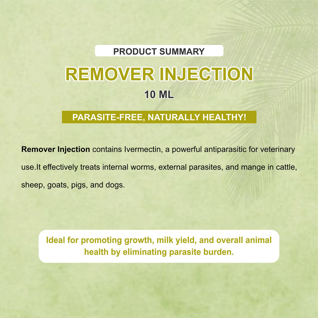 Remover Injection 10ml  – Powerful Ivermectin-Based Parasite Control for Livestock