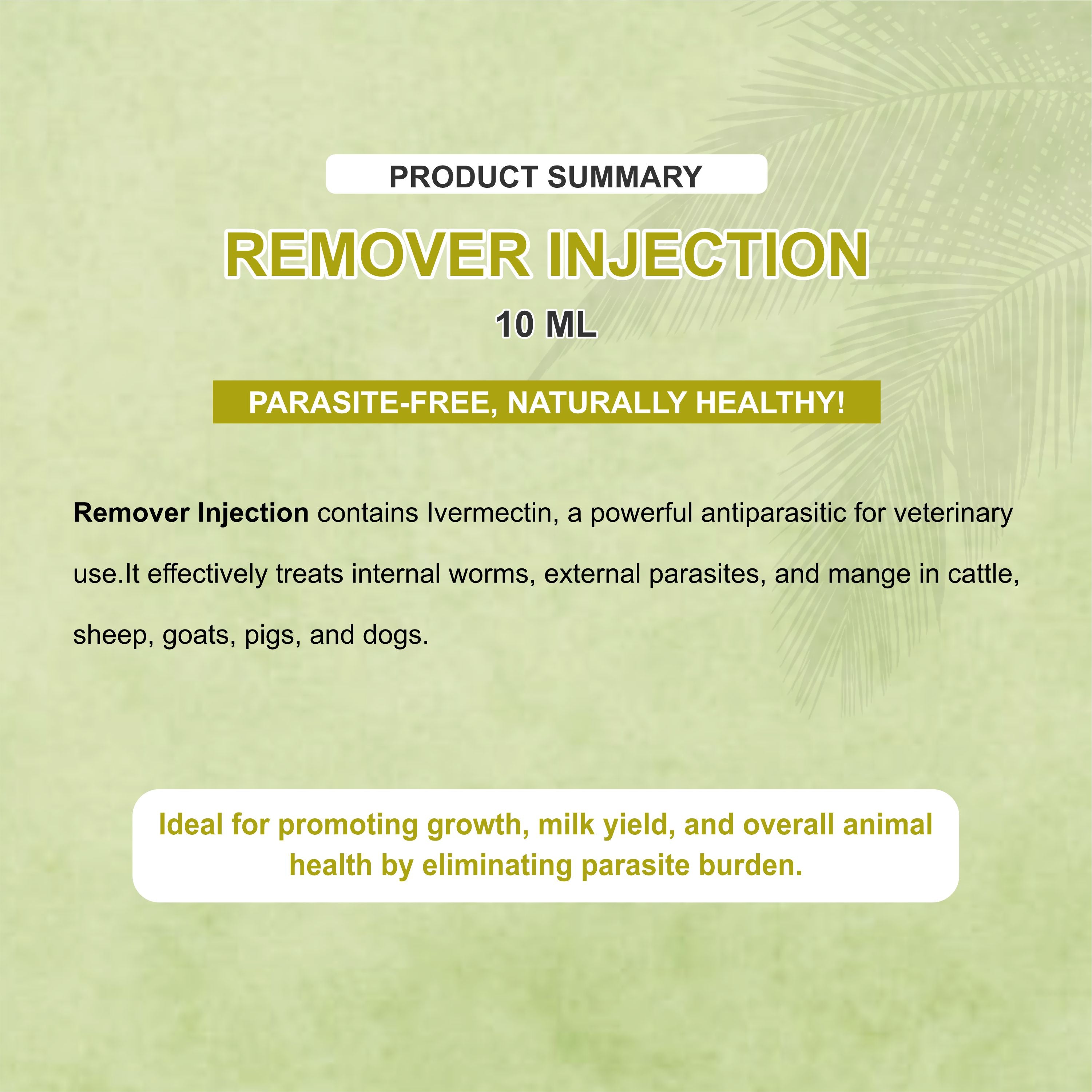 Remover Injection 10ml  – Powerful Ivermectin-Based Parasite Control for Livestock