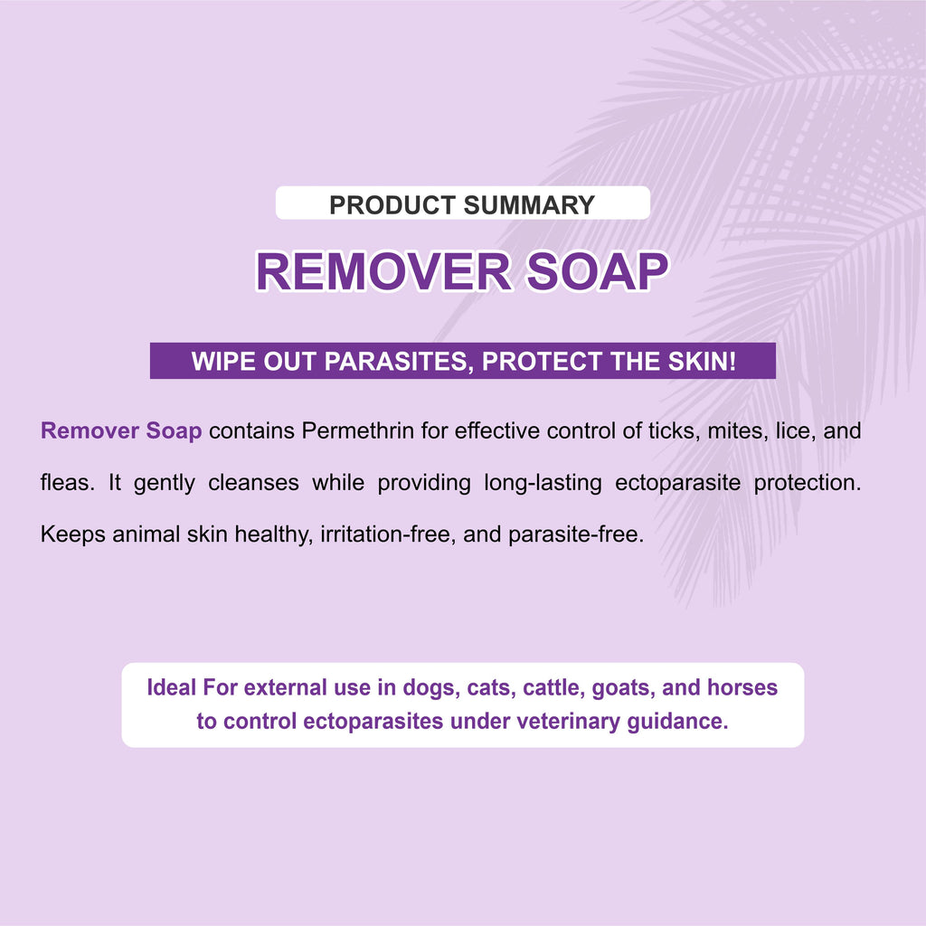 Remover Soap – Effective Veterinary Medicated Soap for Ticks, Fleas & Mites (Pack of 3)