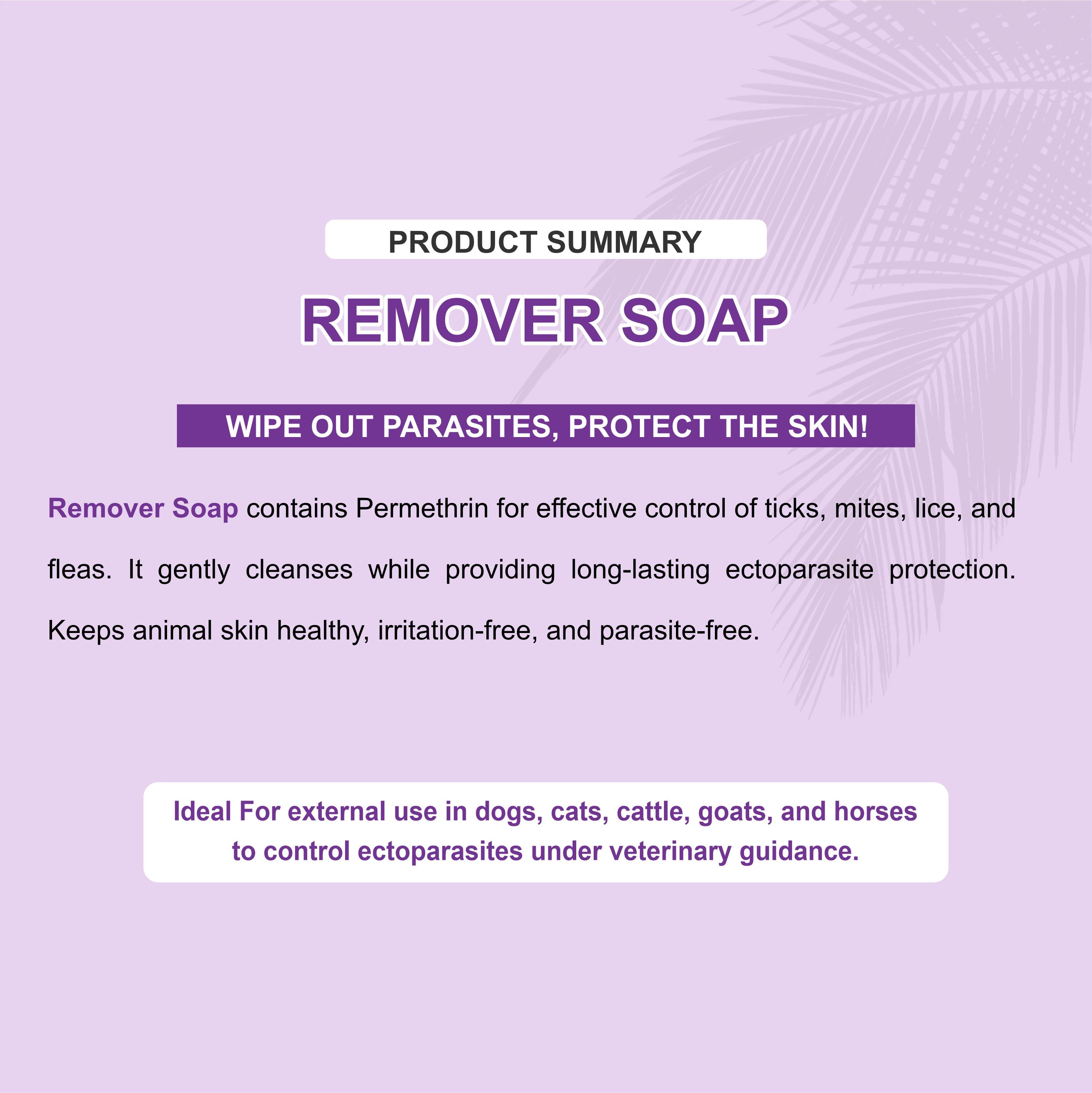Remover Soap – Effective Veterinary Medicated Soap for Ticks, Fleas & Mites (Pack of 3)