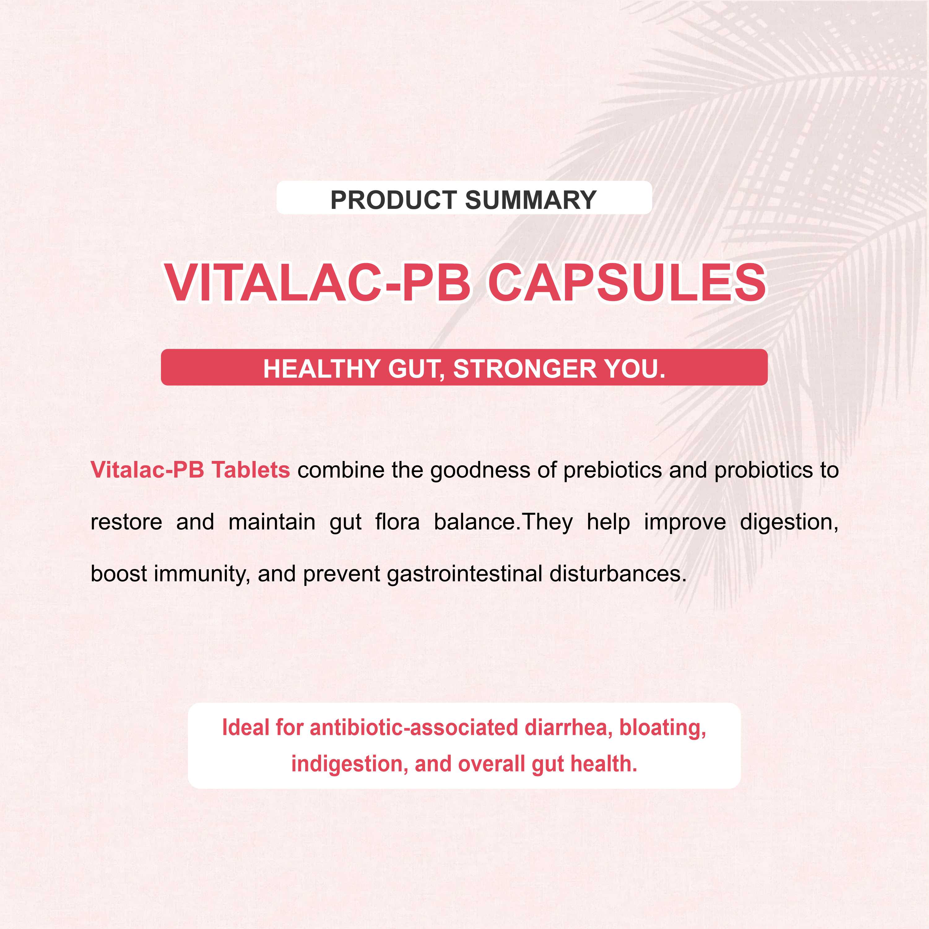 Vitalac PB Probiotic & Prebiotic Tablet – Gut Health, Digestion & Immunity Support