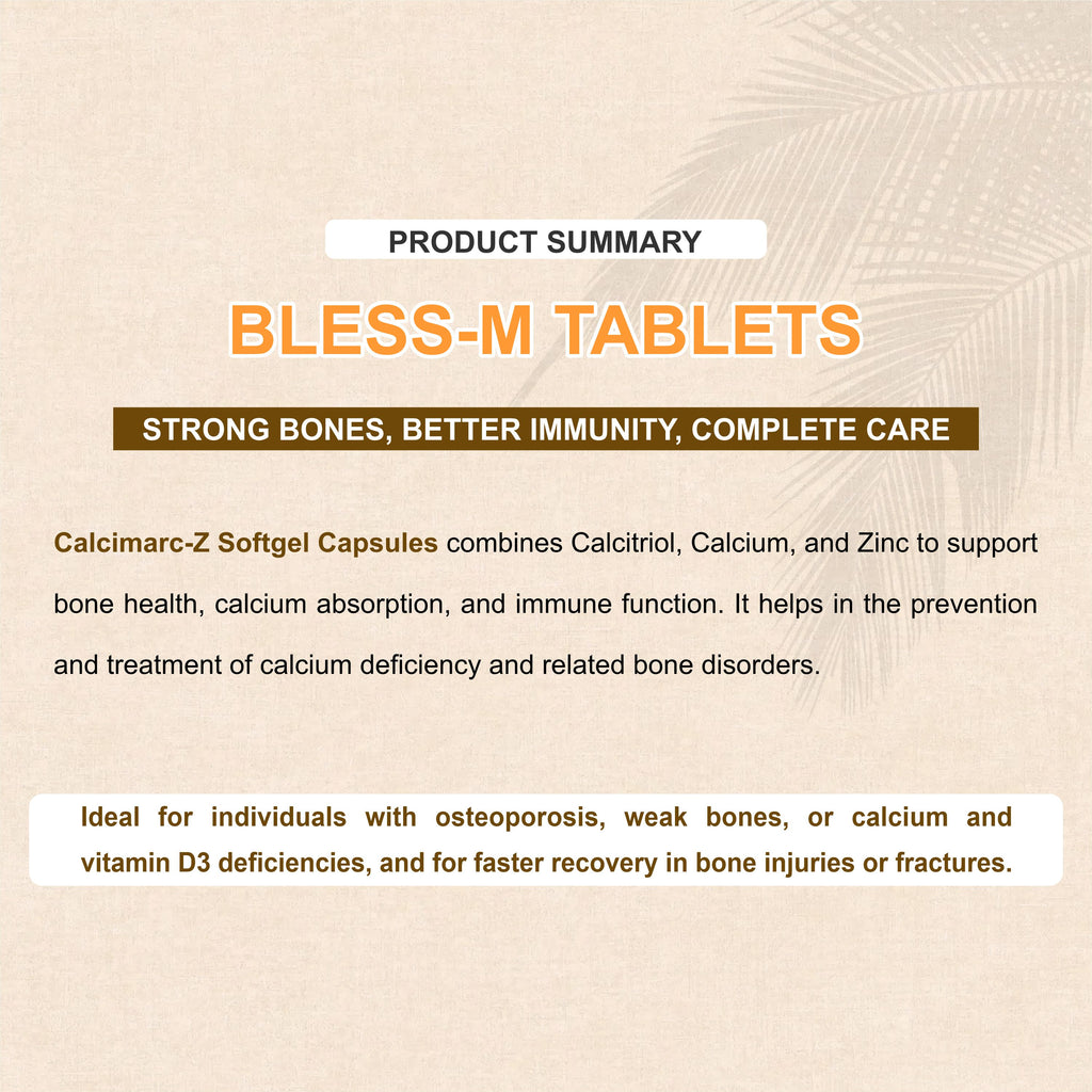 Calcimarc Z Tablets – Whole Bone & Immunity Support with Calcitriol, Calcium & Zinc(1Box)