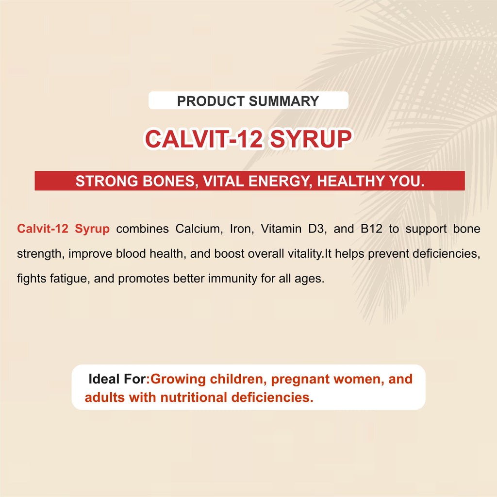 Calvit 12 Syrup 200ml – Boosting Immunity with a Powerful Blend of Essential Nutrients(Pack of 4)