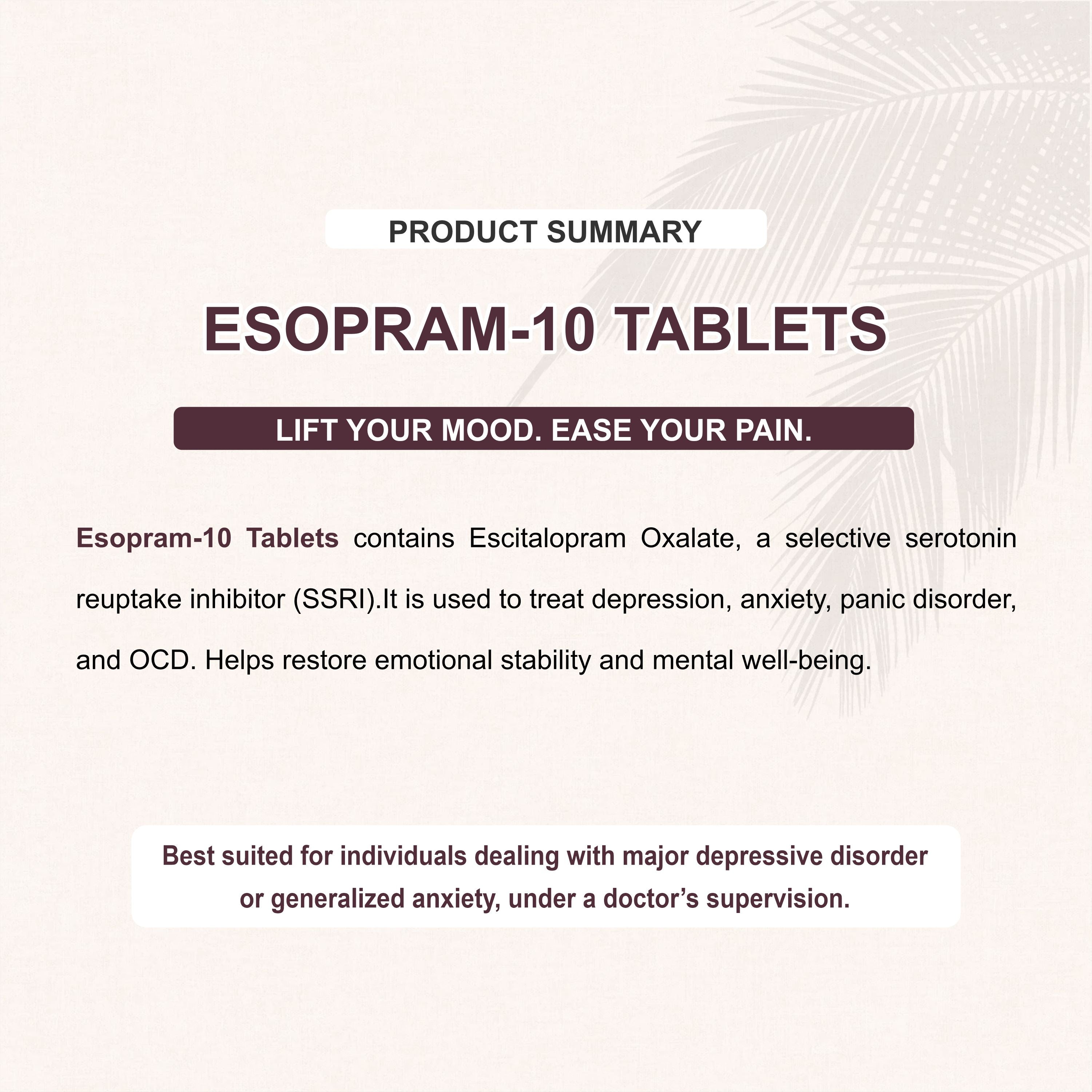 Esopram 10 Tablets – Calm Mind & Balanced Mood