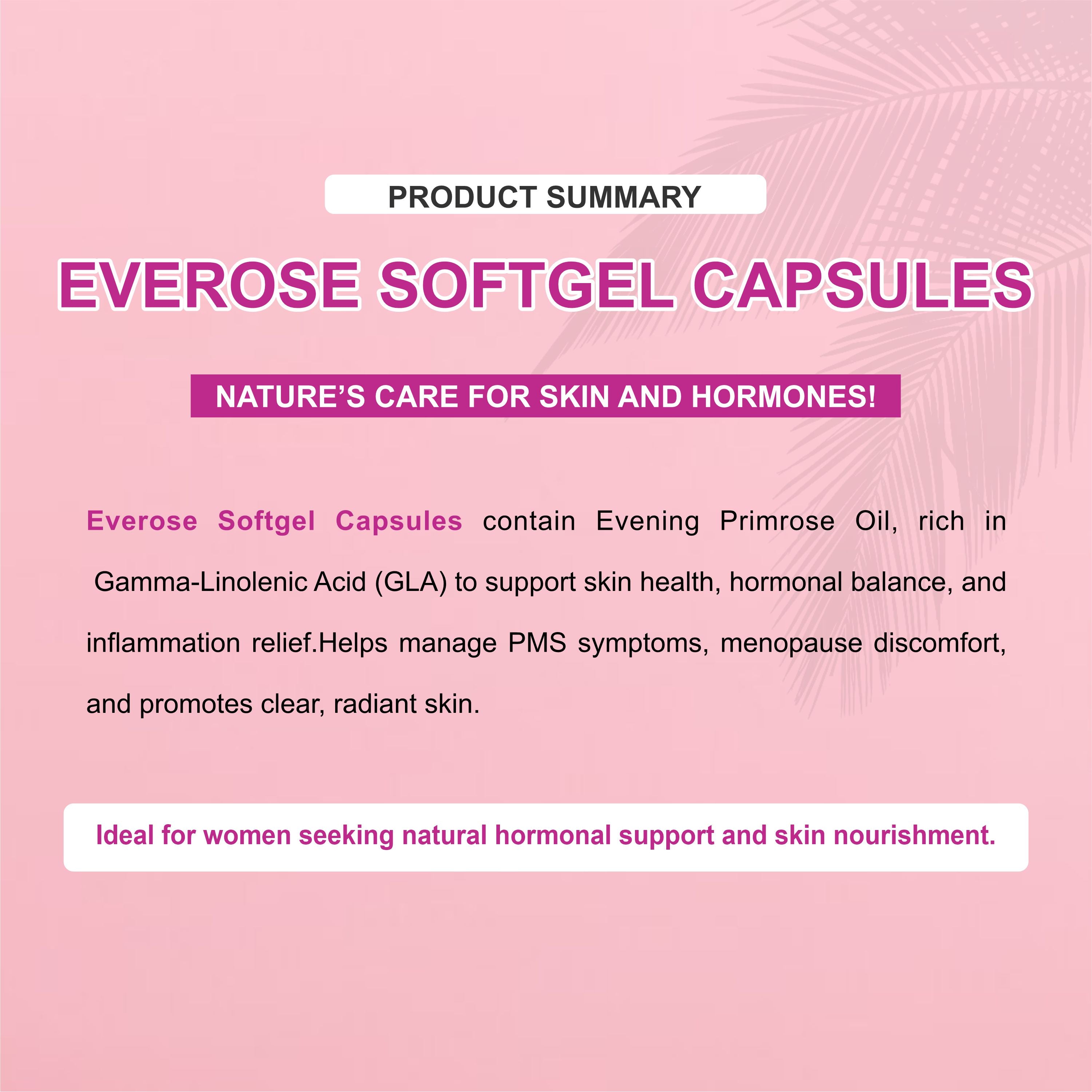 Everose Evening Primrose Oil Softgel Capsule – Skin, Hormonal Balance & Women's Wellness