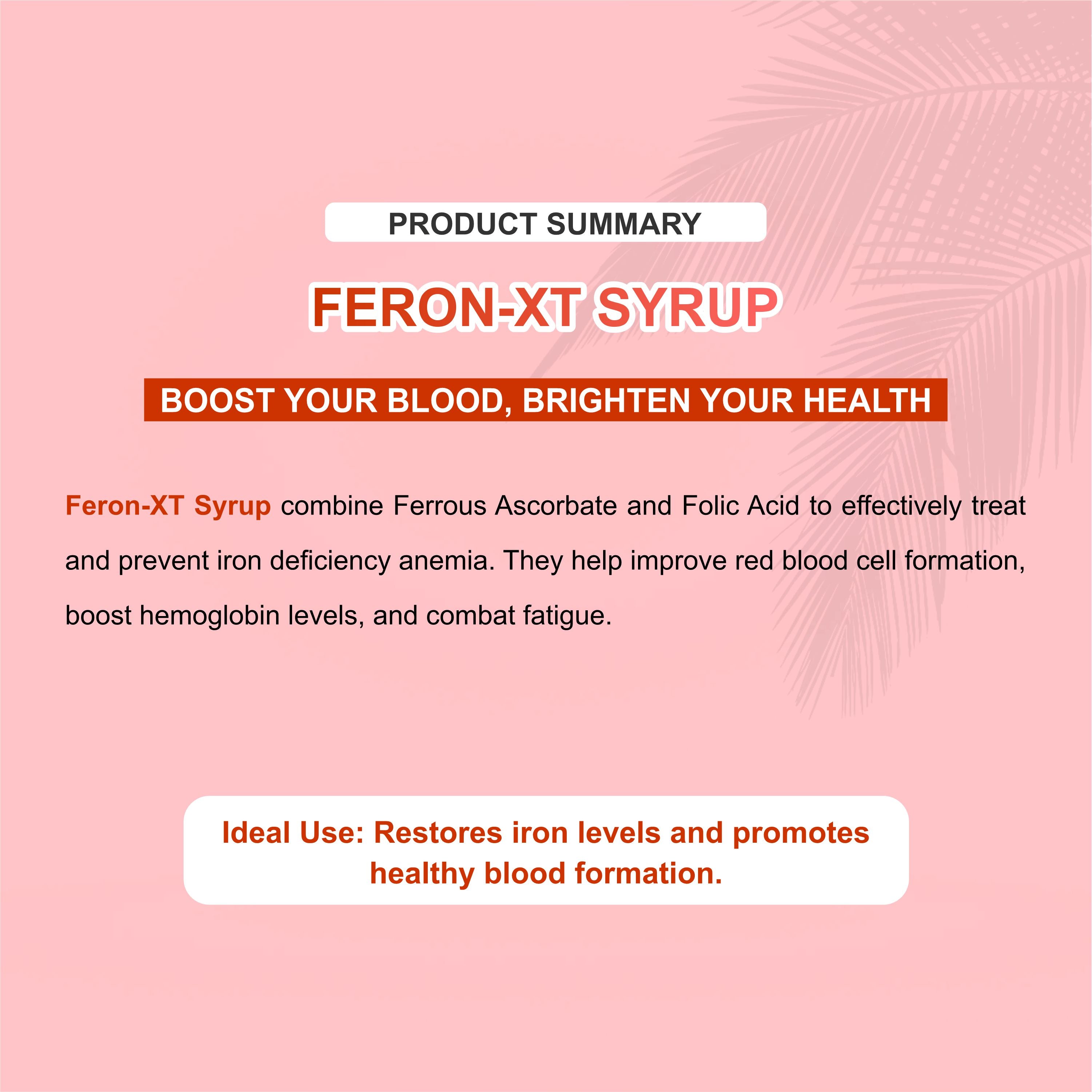 Feron-XT Iron & Folic Acid Syrup 200ml – Anaemia, Weakness & Haemoglobin Support