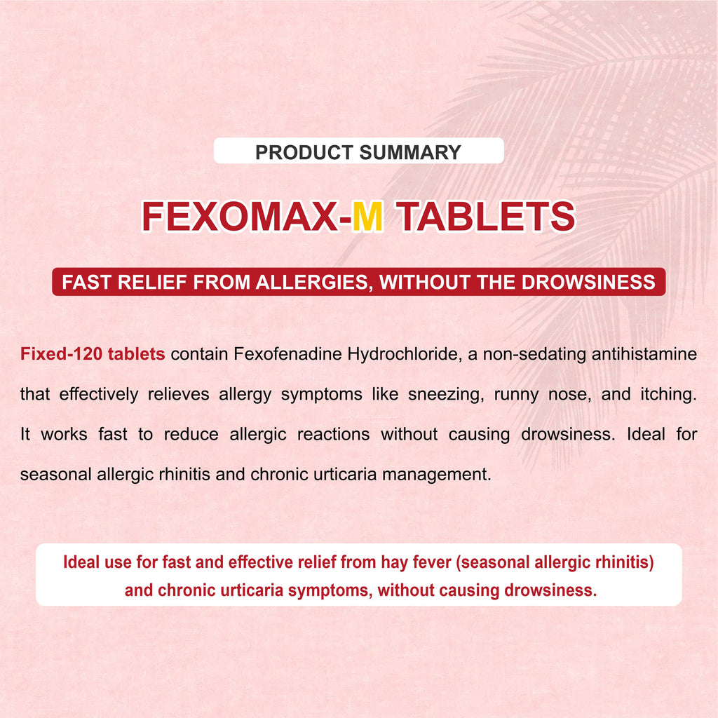 Fixd 120 Tablets – Daily Non-Drowsy Allergy Relief