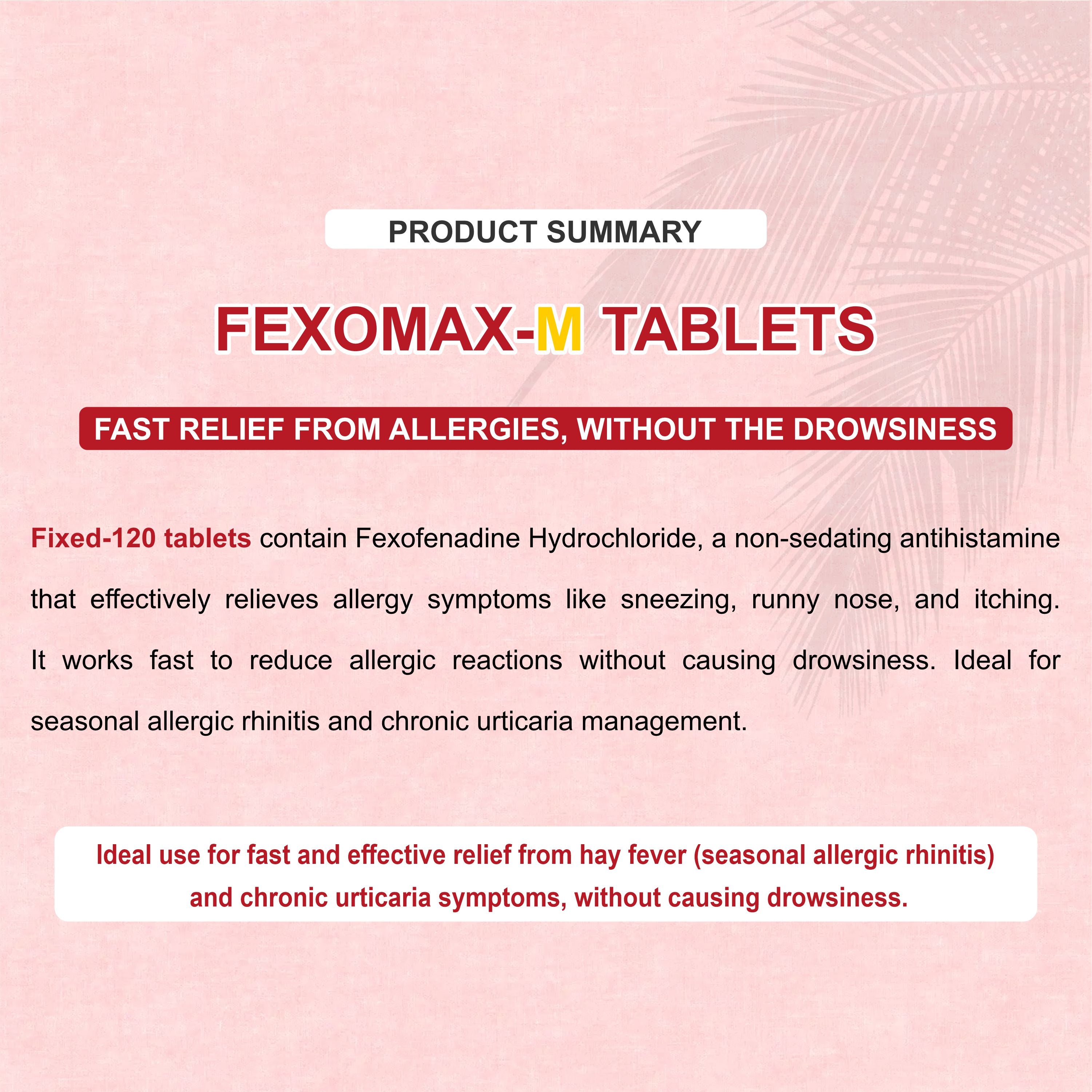Fixd 120 Tablets – Daily Non-Drowsy Allergy Relief