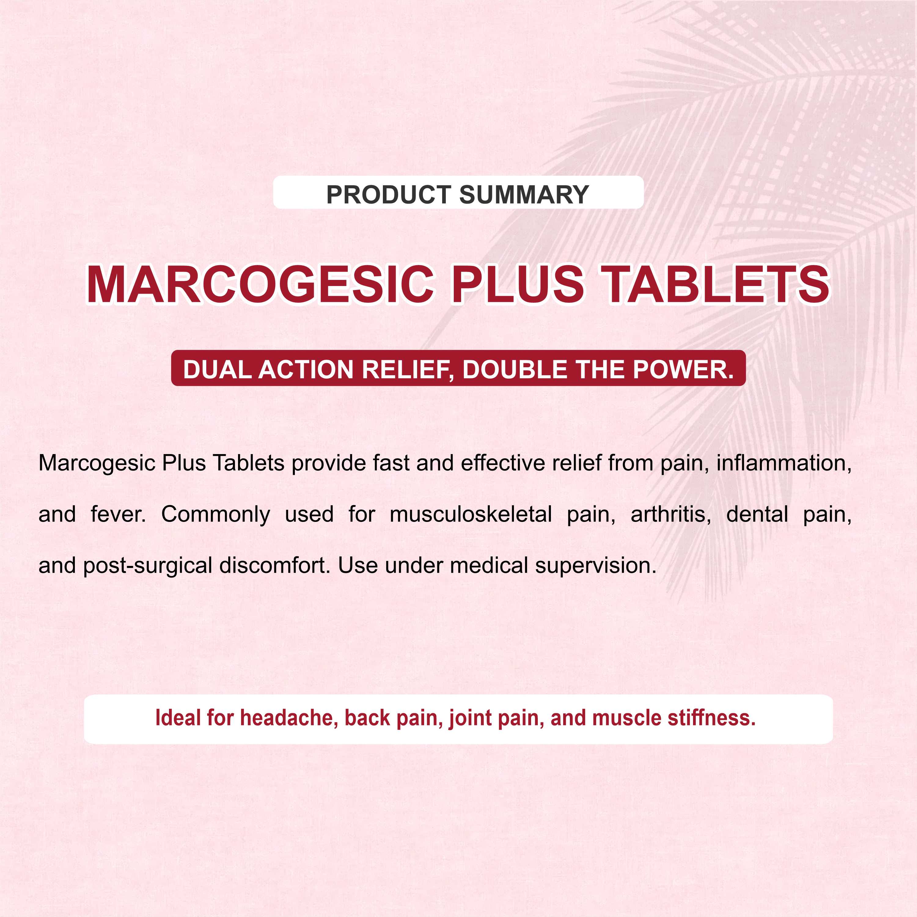 Marcogesic Plus Tablets – Fast Relief from Joint, Muscle & Arthritic Pain