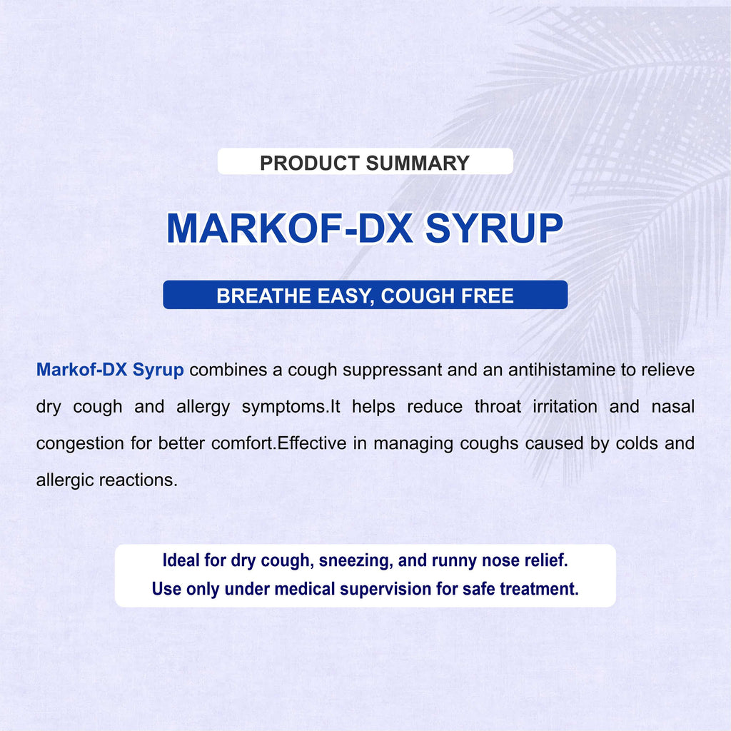 Marc Markof DX Syrup 100ml – Dual-Action Relief for Dry & Allergic Cough | Pack of 2
