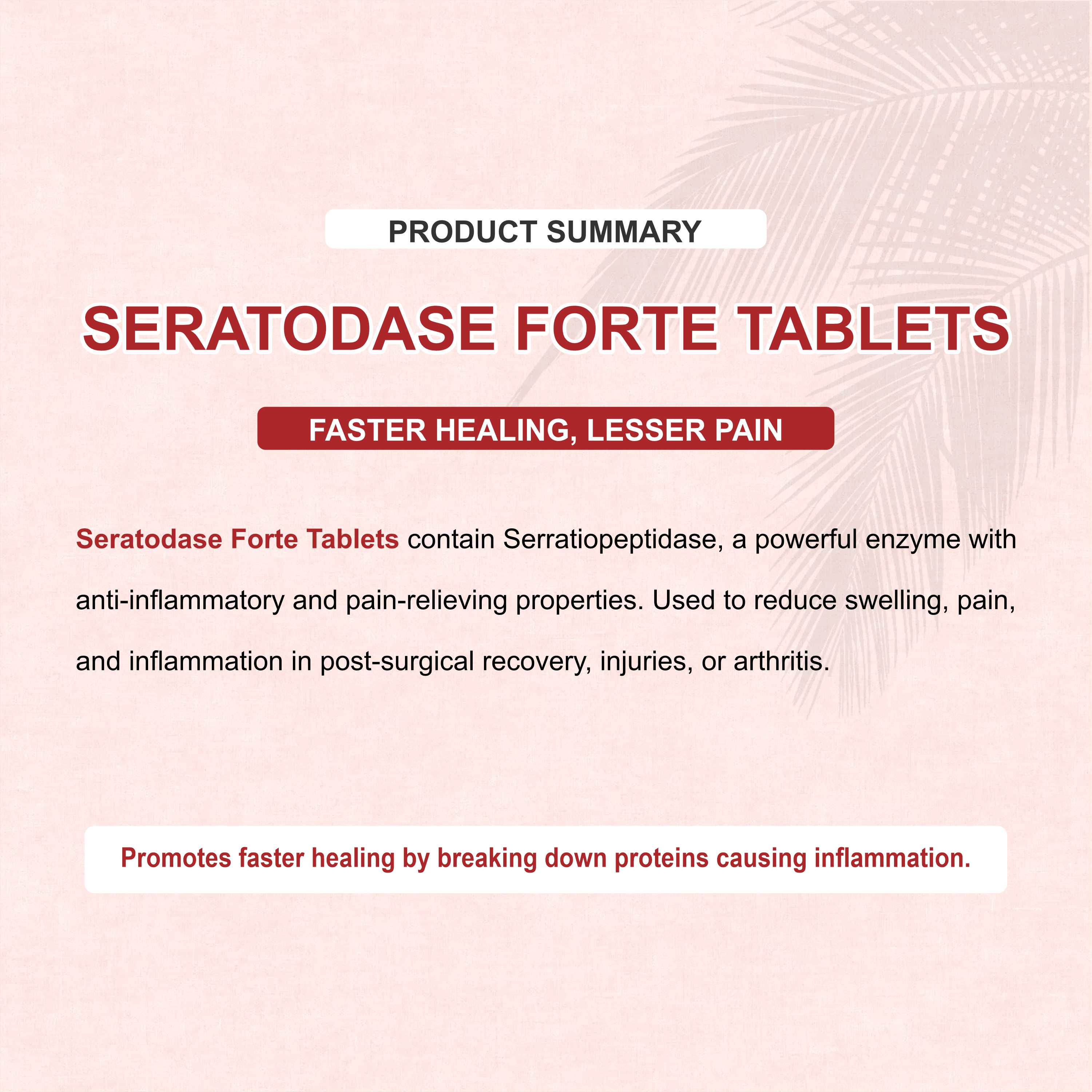 Seratodase Forte Serratiopeptidase Tablet – Post-Surgery Swelling, Scar & Inflammation Relief