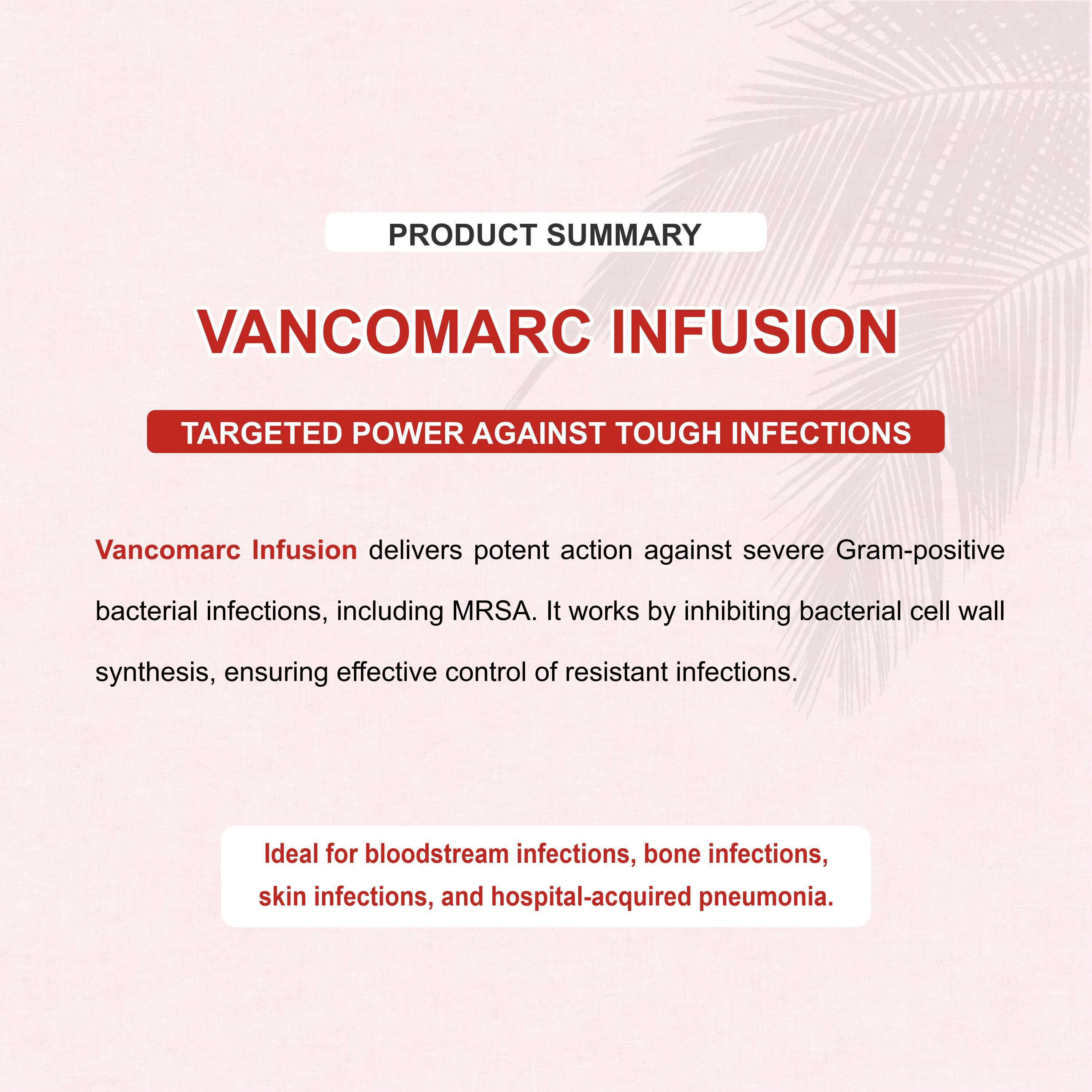 Vancomarc 500mg Vancomycin Injection – Hospital-Grade Glycopeptide Antibiotic for MRSA & Severe Infections