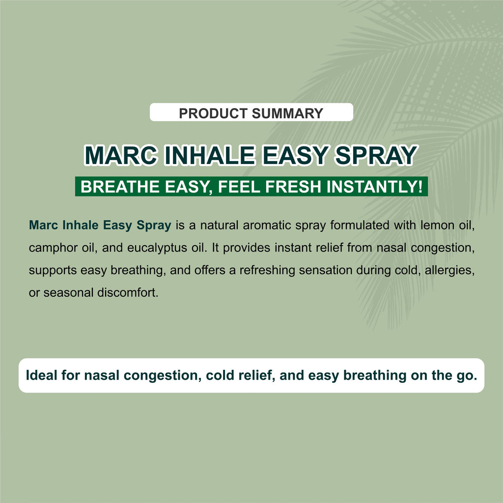 Marc Inhale Easy Spray – Instant Relief for Nasal Congestion & Easy Breathing