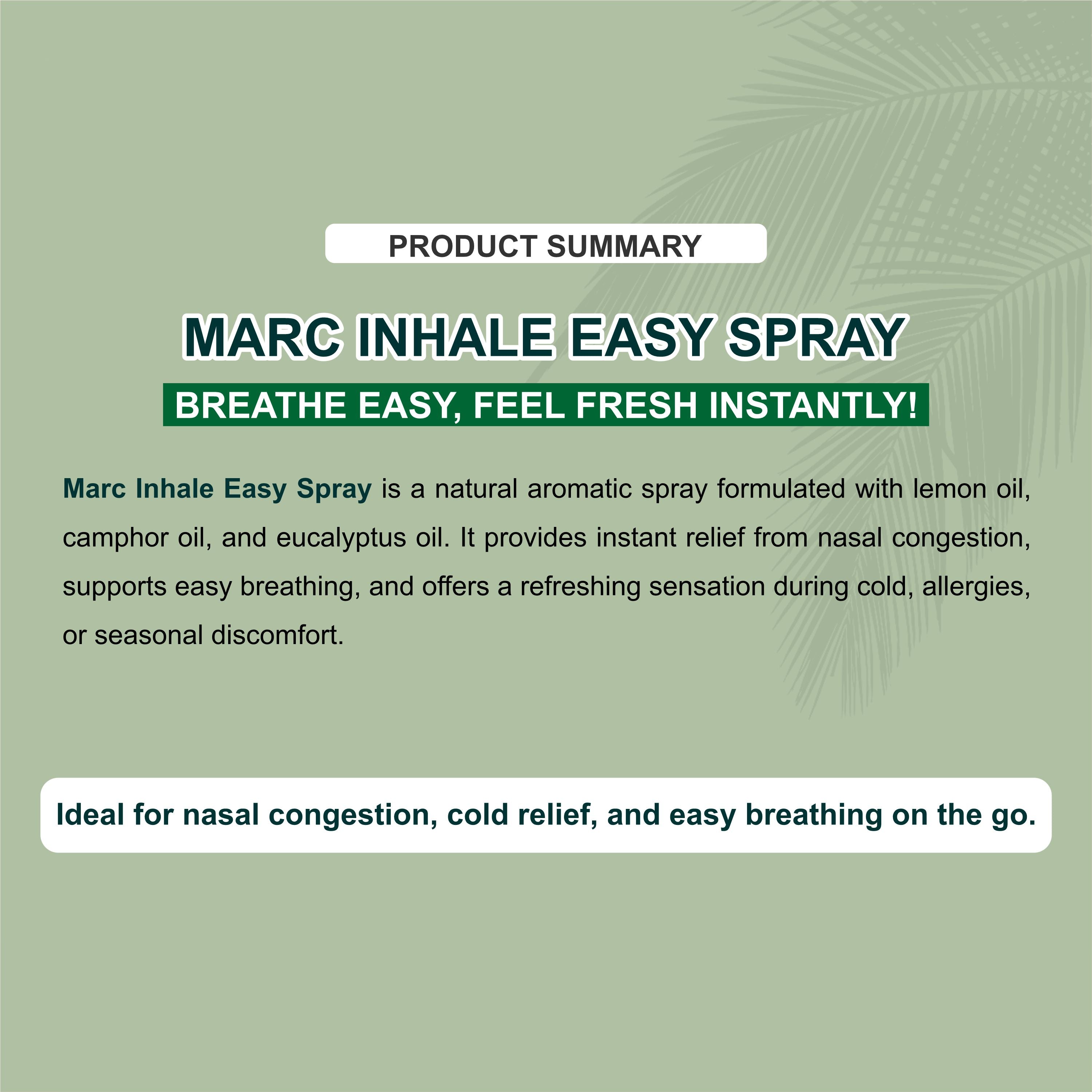 Marc Inhale Easy Spray – Instant Relief for Nasal Congestion & Easy Breathing