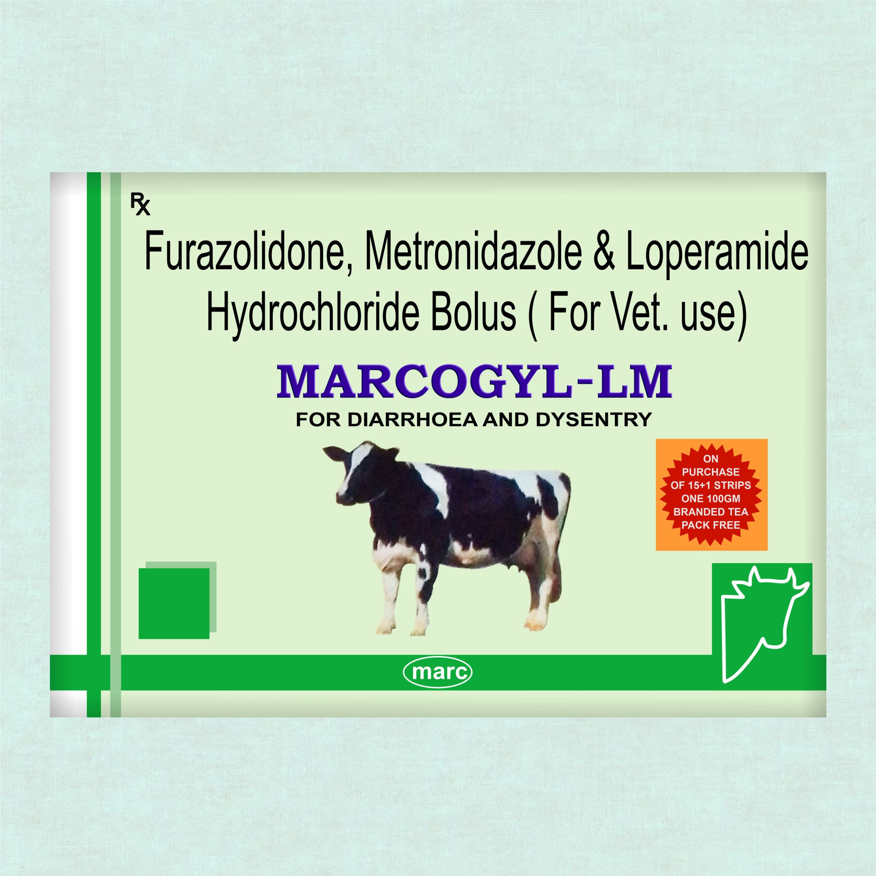 Marcogyl LM Bolus (5X4) – Powerful Veterinary Antidiarrheal & Antimicrobial Suspension