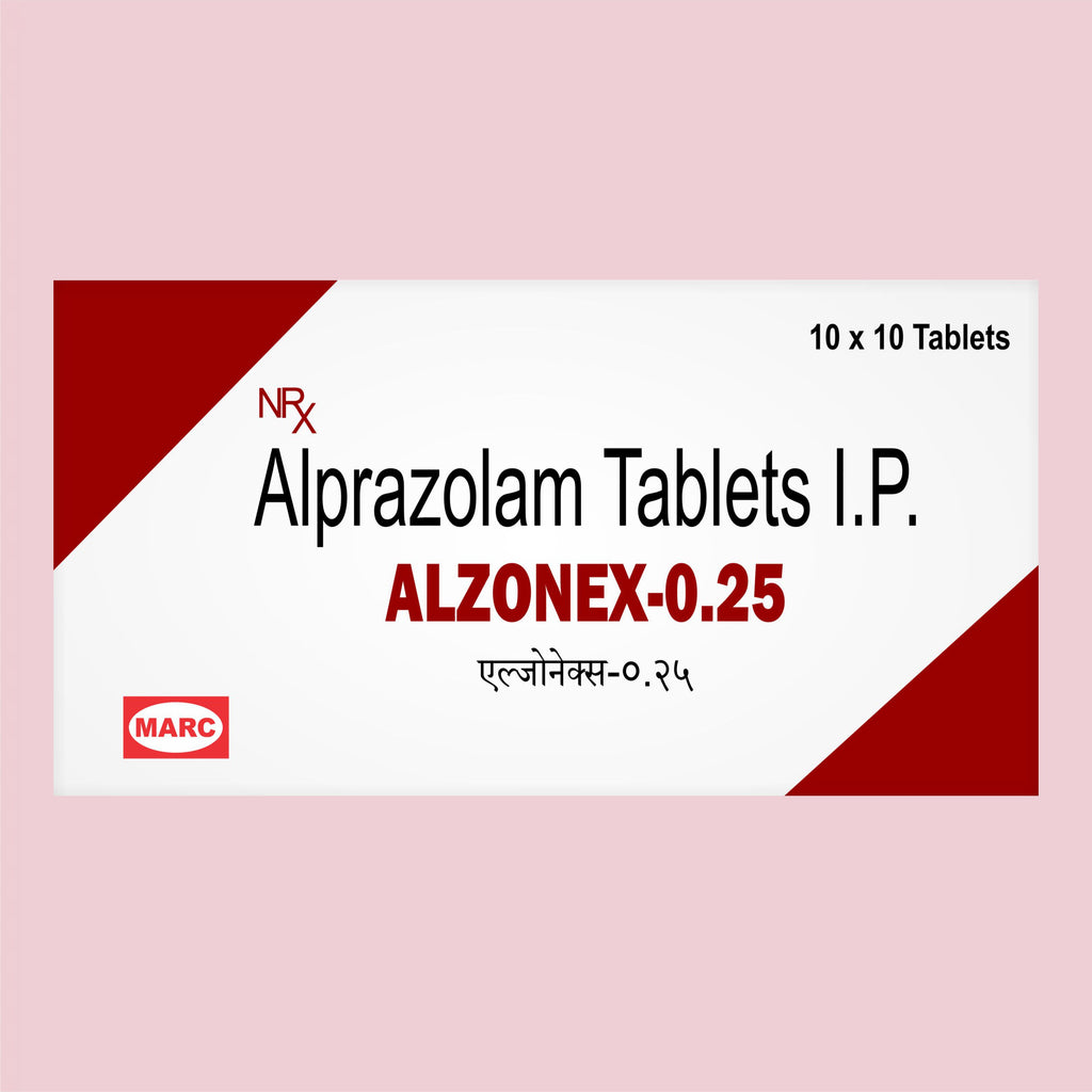 Alzonex 0.25mg Alprazolam Tablet – Mild Anxiety & Stress Relief