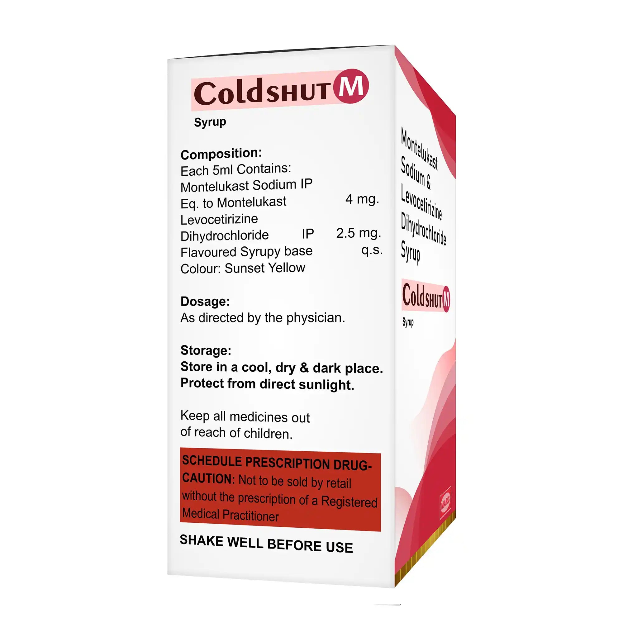Coldshut-M Syrup – Paracetamol, Phenylephrine & Chlorphenamine Syrup for Cold & Fever in Children