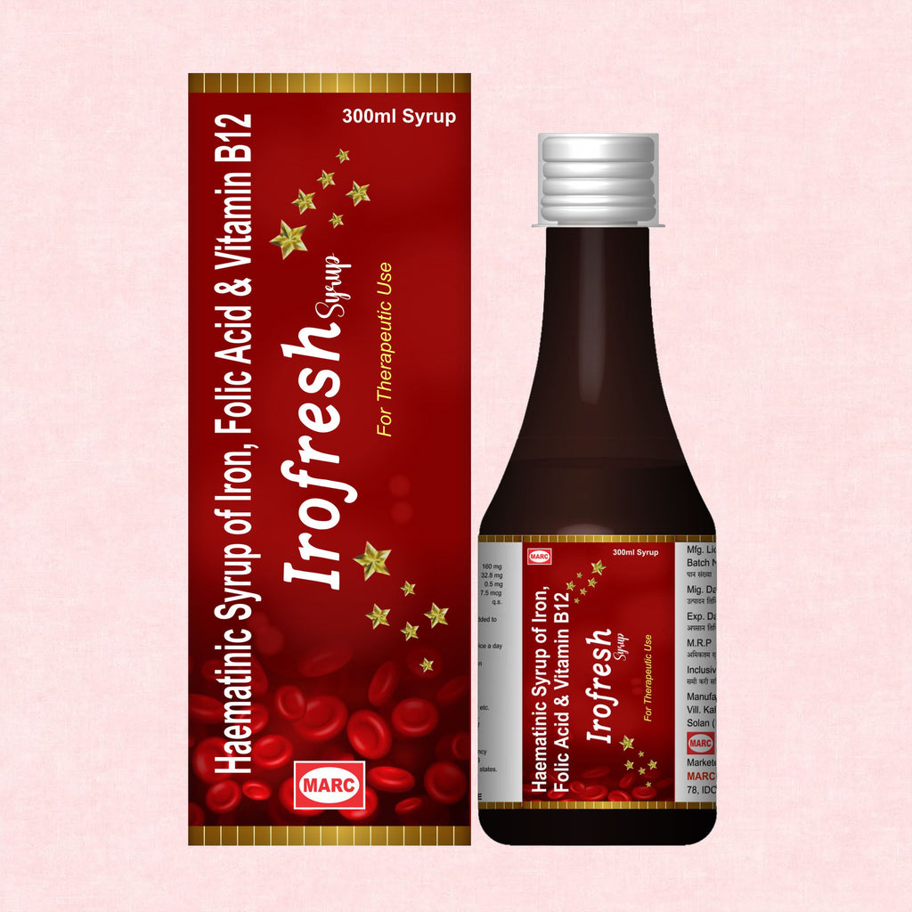 Irofresh Syrup 300ml – Best Iron Tonic with Folic Acid & Vitamin B12 for Anemia & Energy Support