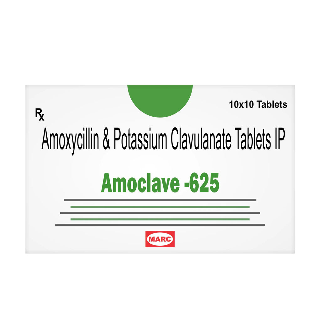 Amoclave-625 Amoxicillin & Clavulanate 625mg Tablet – Broad-Spectrum Antibiotic for Adults