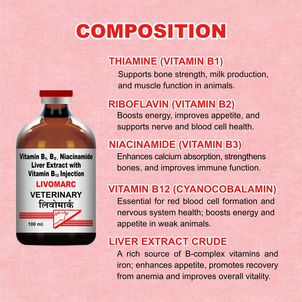 Marc Livomarc Injection 100ml – Complete Liver Tonic & Vitality Booster for Livestock (Pack of 2)