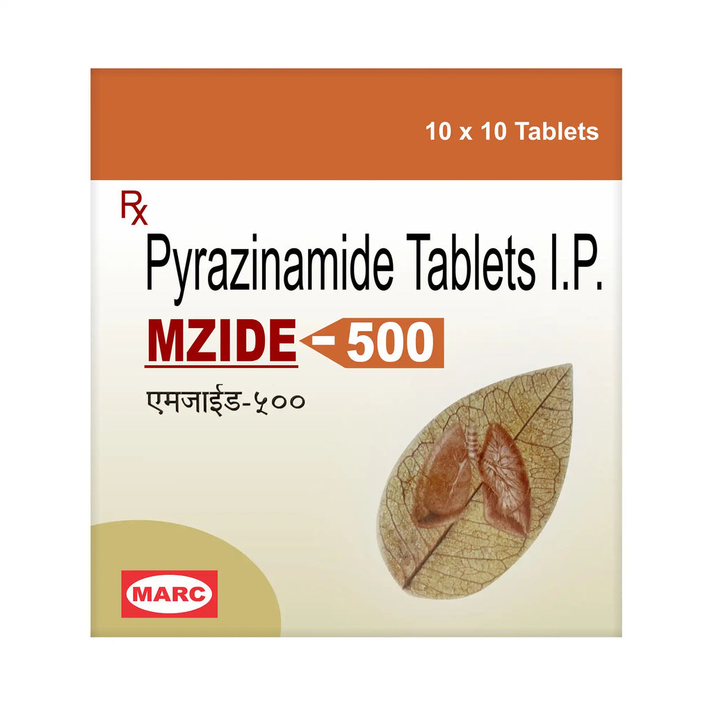 Mzide-500- Pyrazinamide 500mg Tablets: Antibiotic Used in the Treatment of Tuberculosis (TB)