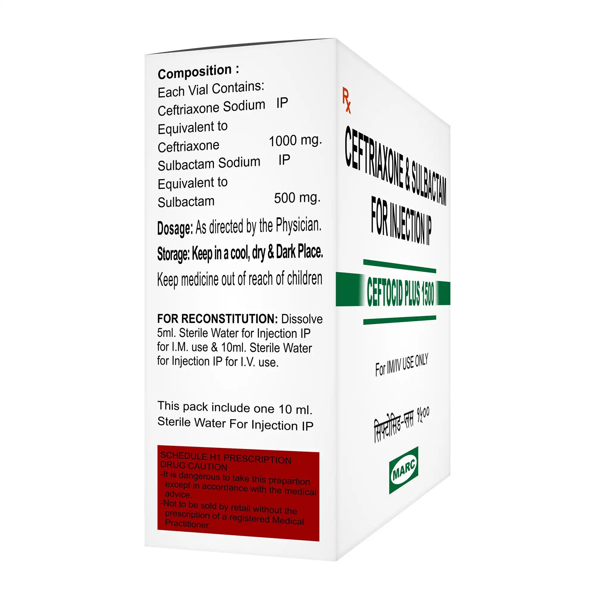 Ceftocid Plus 1500 Ceftriaxone & Sulbactam Injection – Broad-Spectrum Hospital Antibiotic