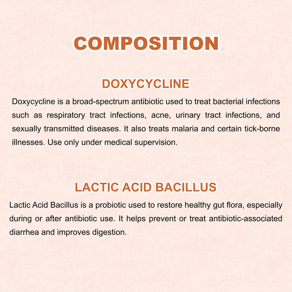 Doxymarc LB Doxycycline & Lactobacillus Capsule – Antibiotic with Gut Protection