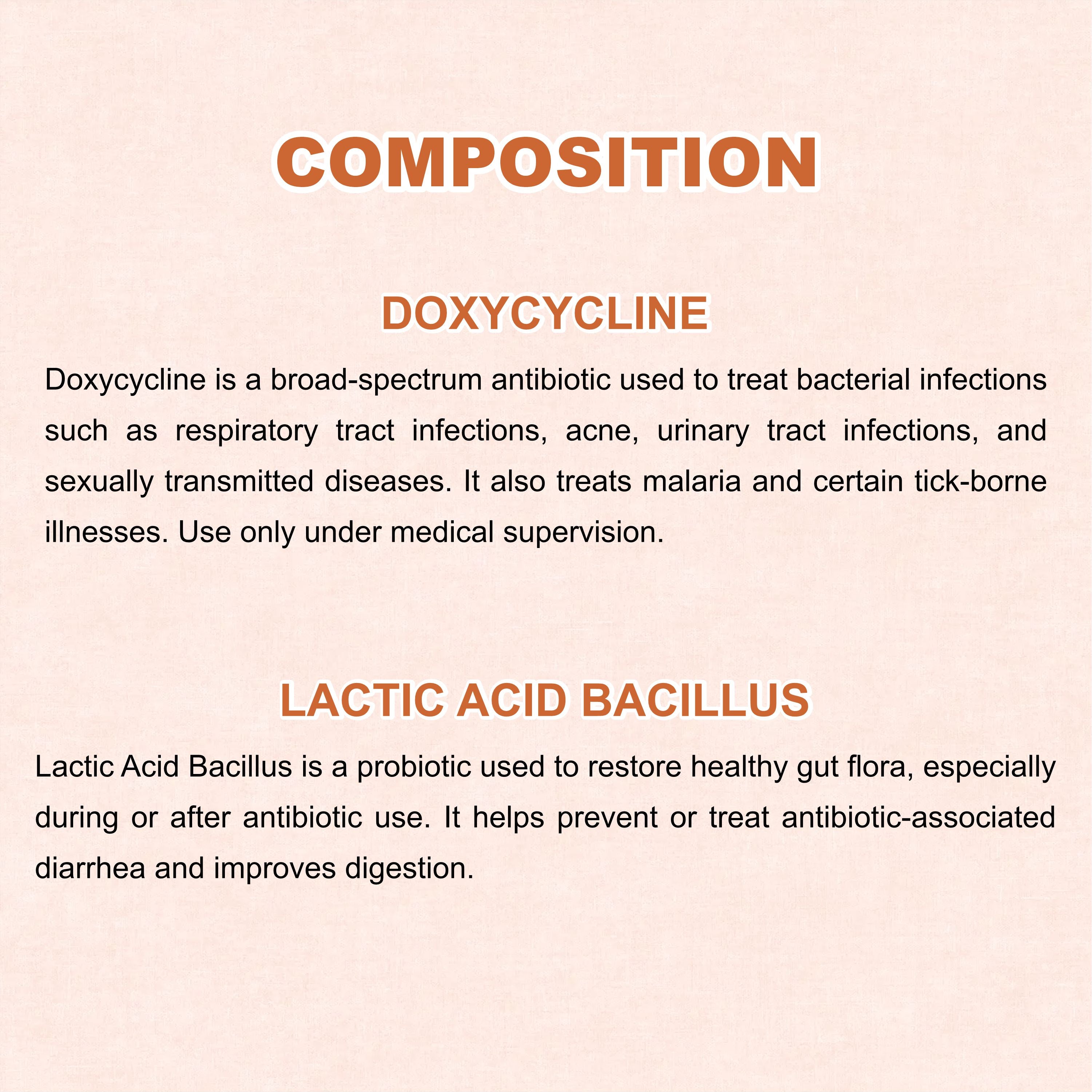 Doxymarc LB Doxycycline & Lactobacillus Capsule – Antibiotic with Gut Protection