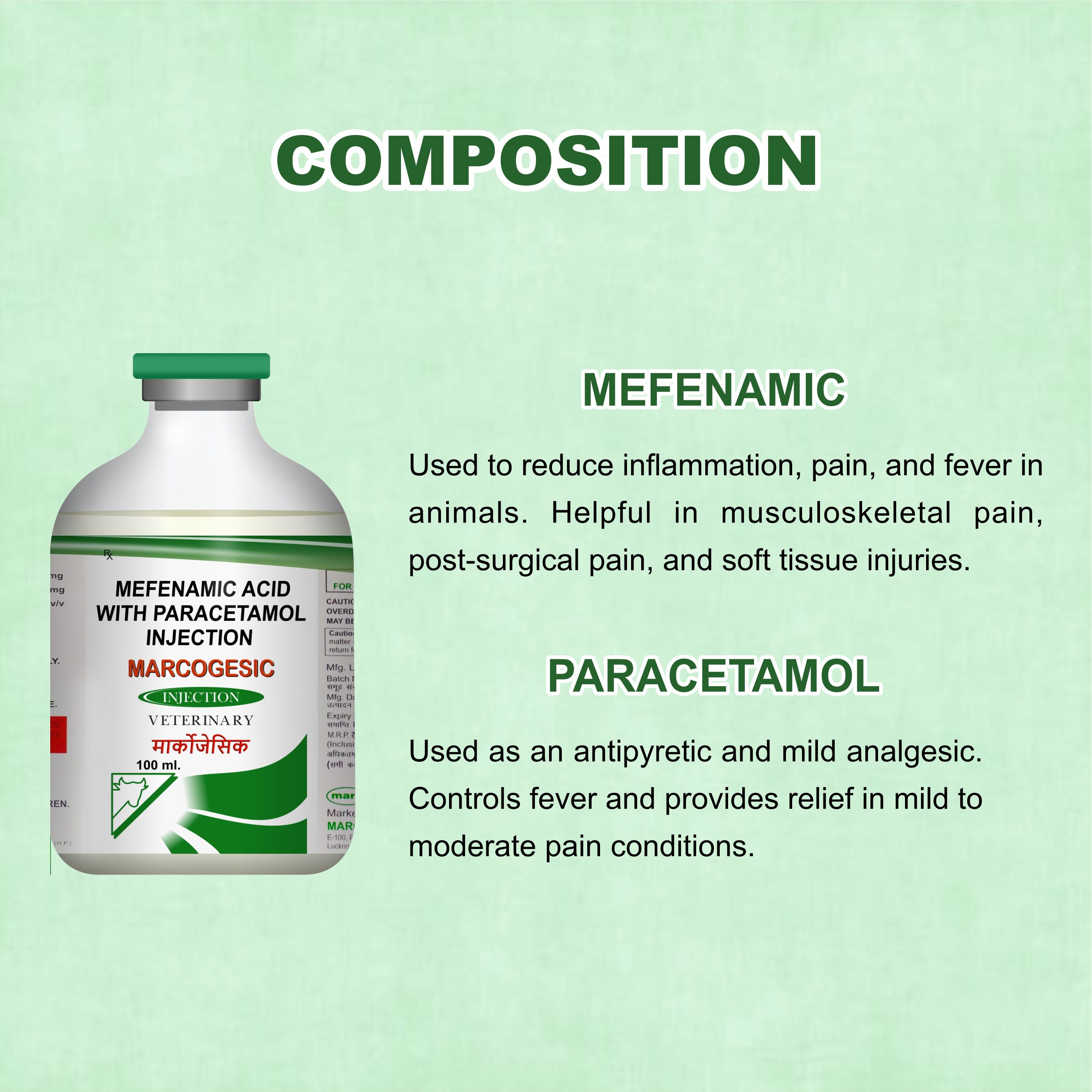 Marcogesic Injection 100ml – Fast-Acting Veterinary Analgesic & Antipyretic Solution (Pack of 2)