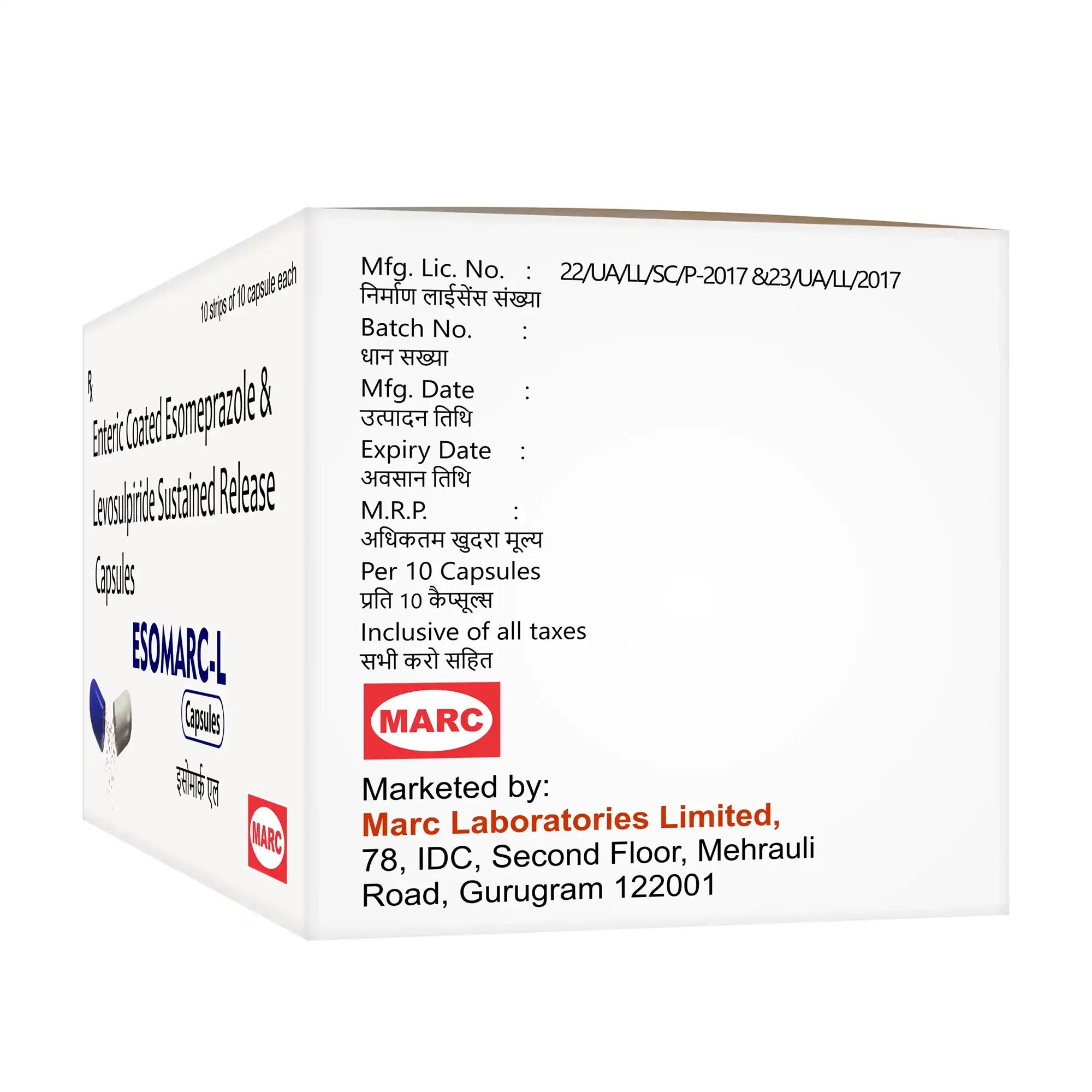 Esomarc-L Esomeprazole & Levosulpiride Capsule – Acidity, Nausea & Slow Digestion Relief